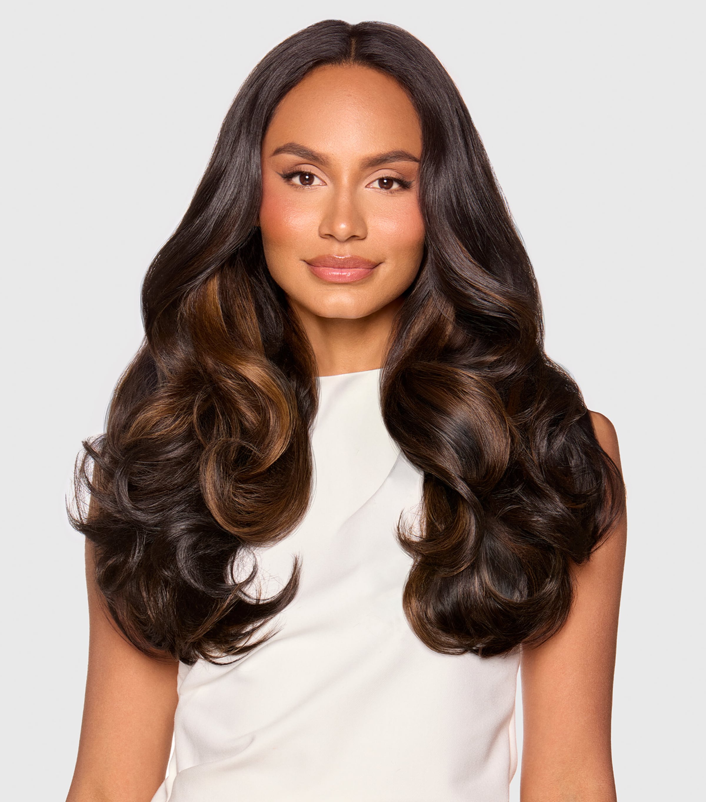 Beauty Works x Huda BARELY THERE Mix & Match Duo Clip-In Hair Extensions (20") BROND'MBRE Image 6