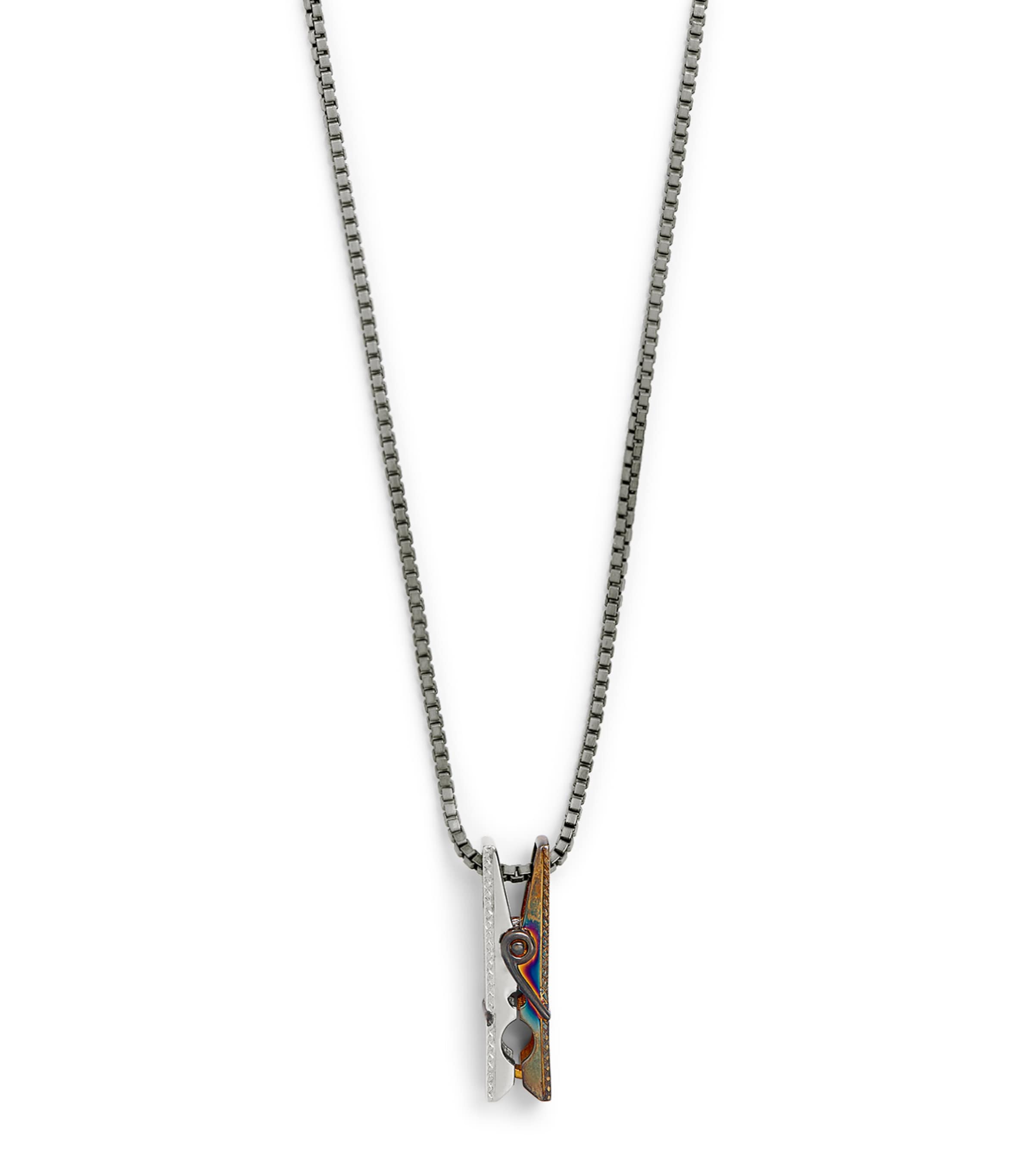 Tateossian Sterling Silver Mayfair Peg Chain Necklace