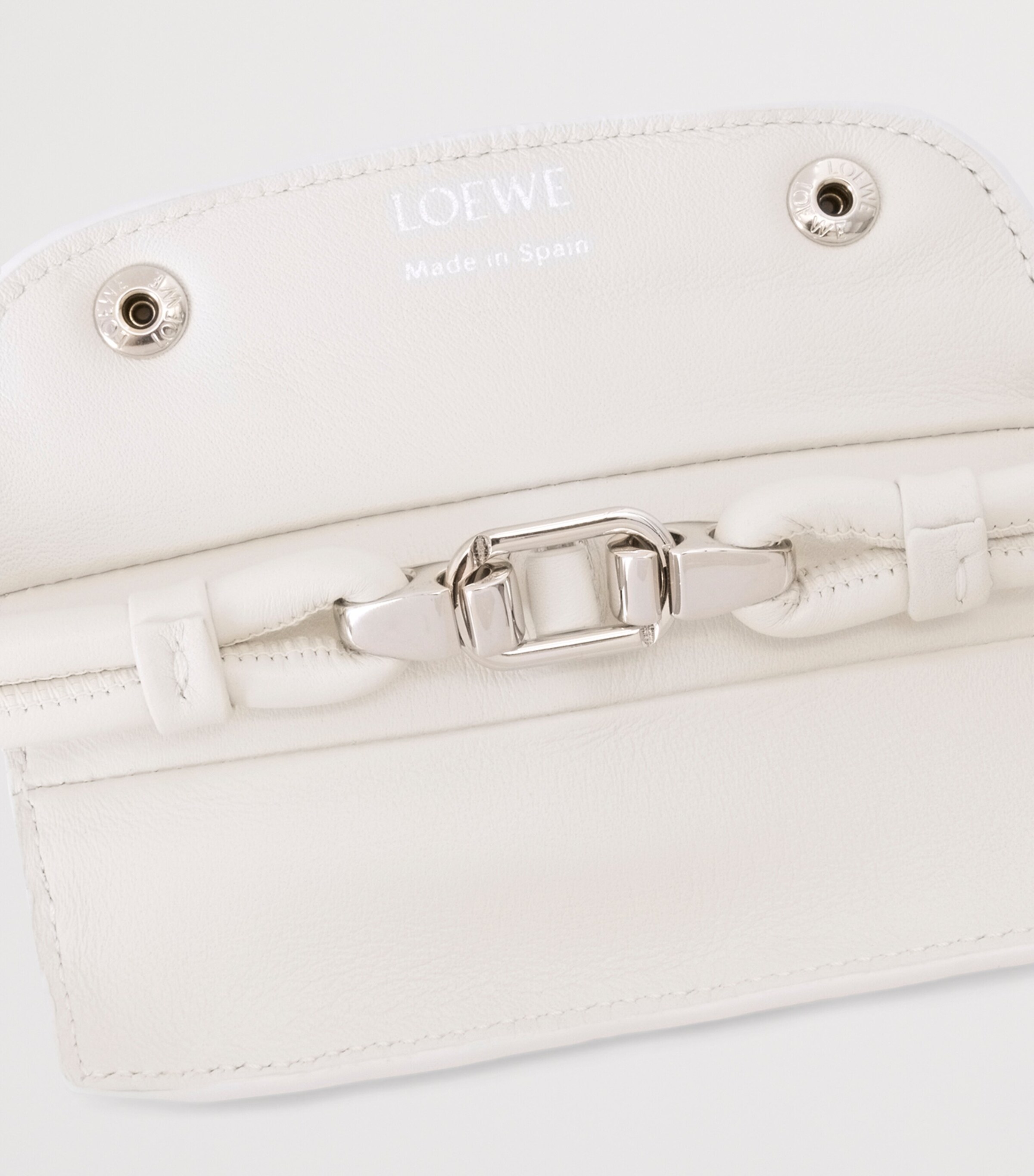 Small Calfskin Madrid Shoulder Bag SOFT WHITE Image 12