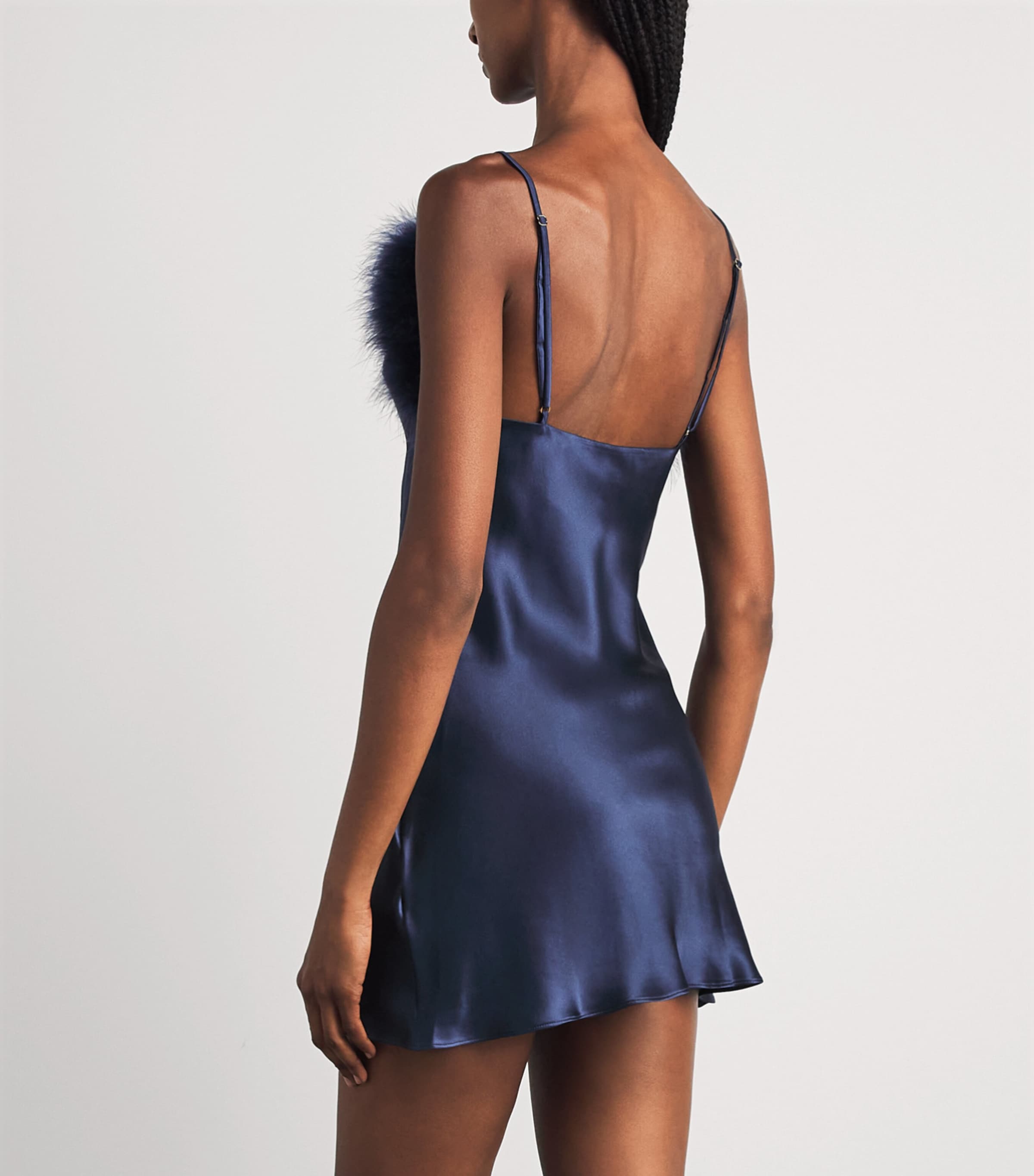 Gilda & Pearl Womens Silk Meet Me at Midnight Slip Dress Sapphire Image 3