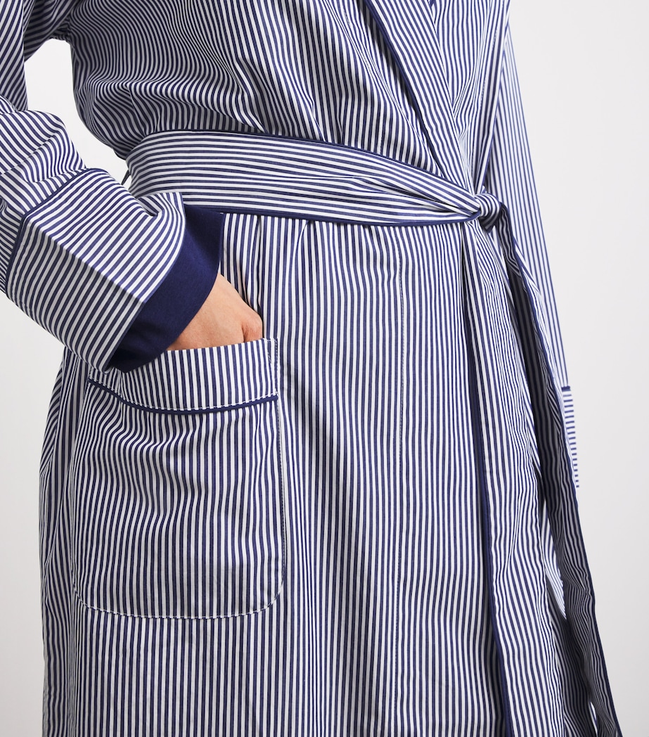Cotton Stripe Robe WHITE CLOUD/BEA Image 4