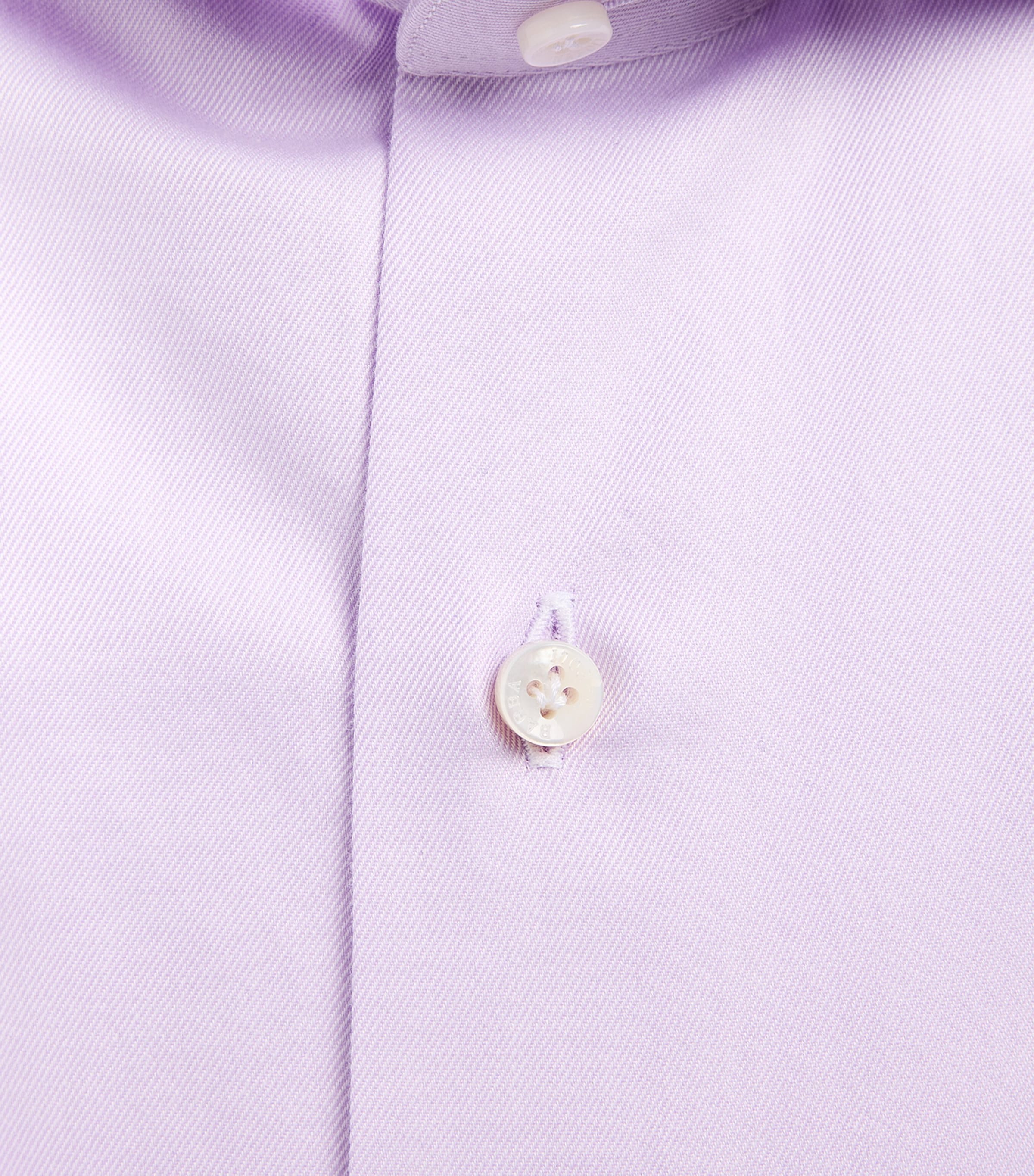 Barba Napoli Mens Cotton Twill Slim Shirt Purple Image 6