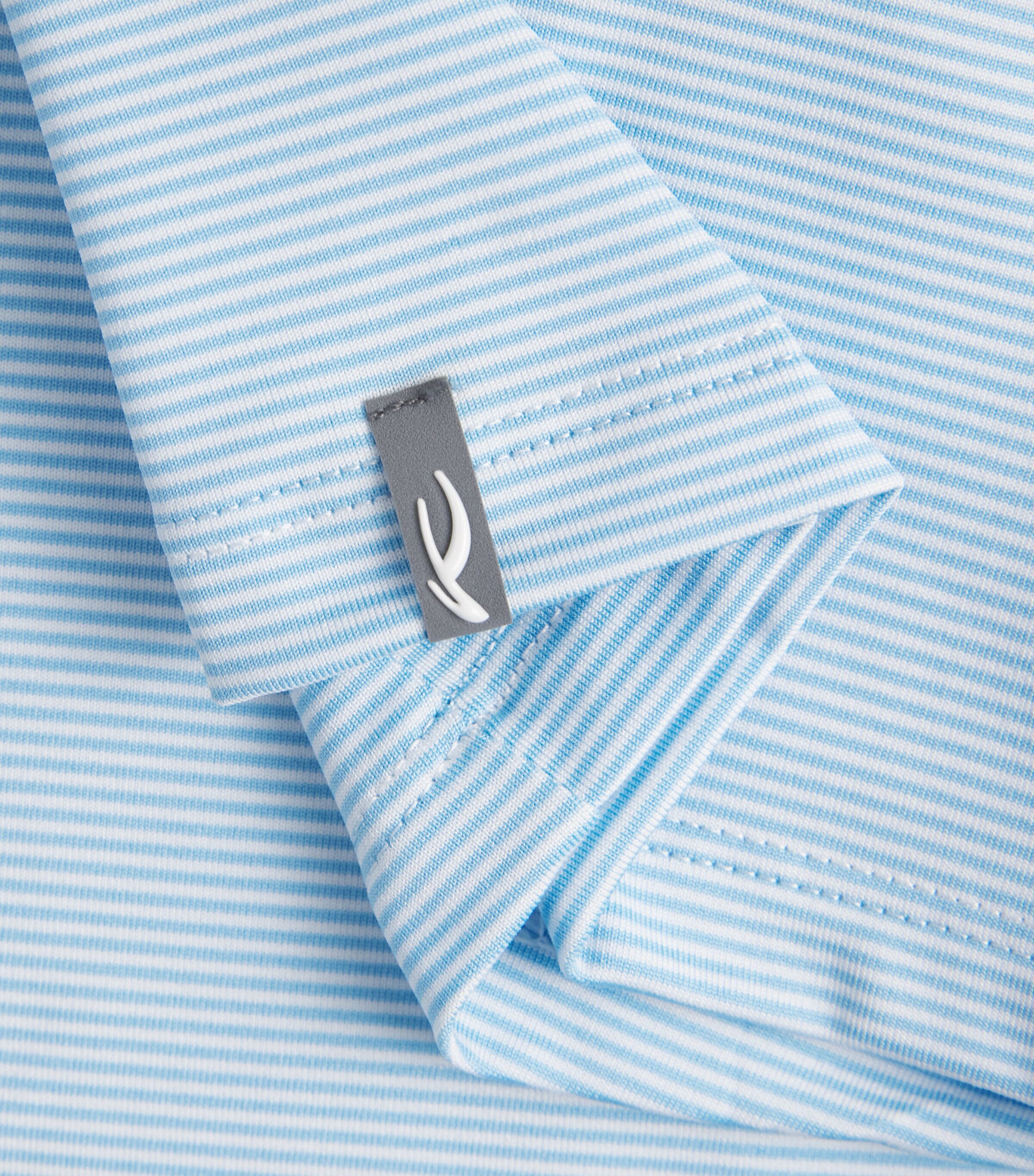 KJUS Mens Stripe Soren Polo Shirt Vapor Blue/white Image 2