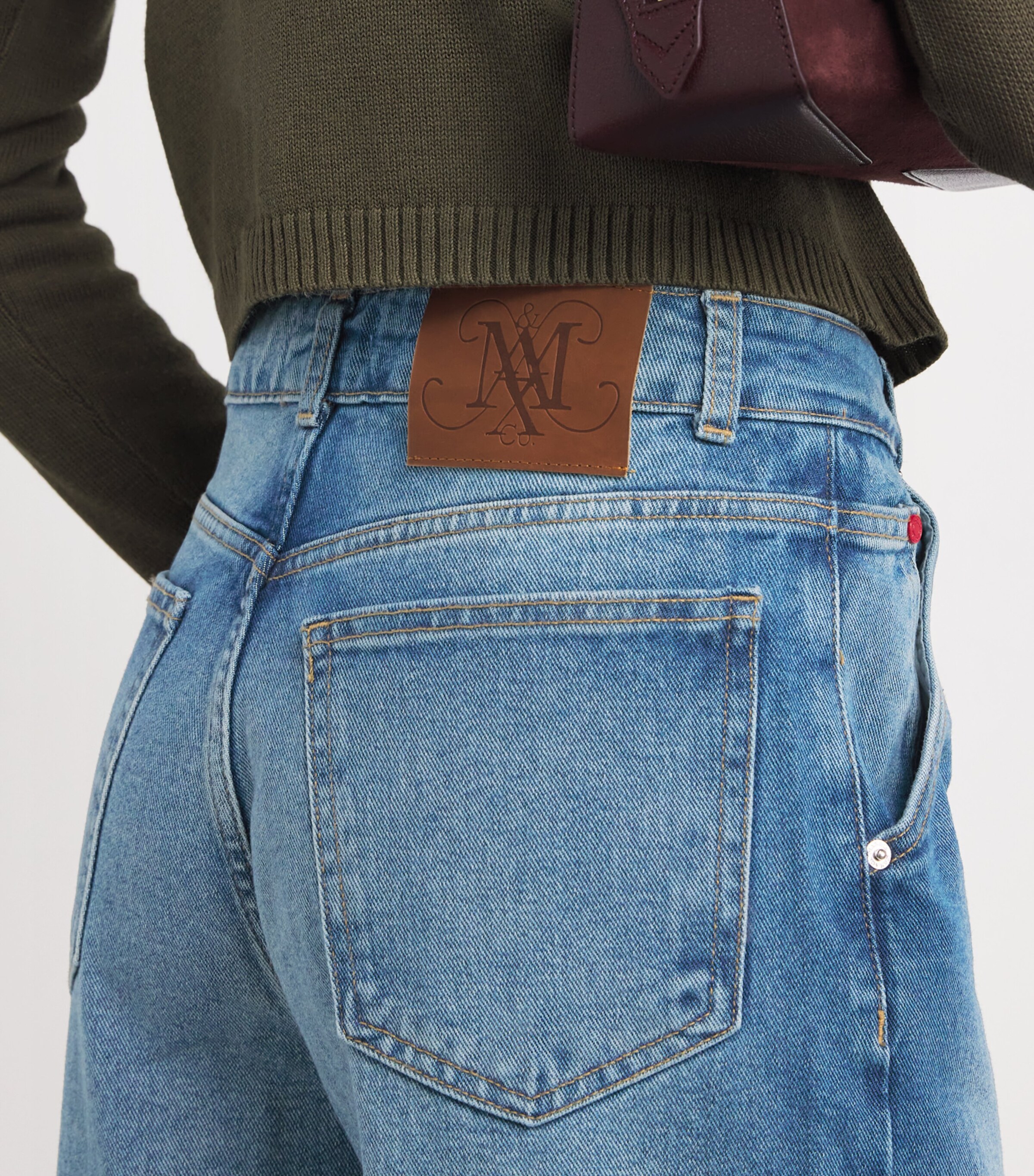 Re-Edit High-Rise Barrel-Leg Jeans NAVY Image 6