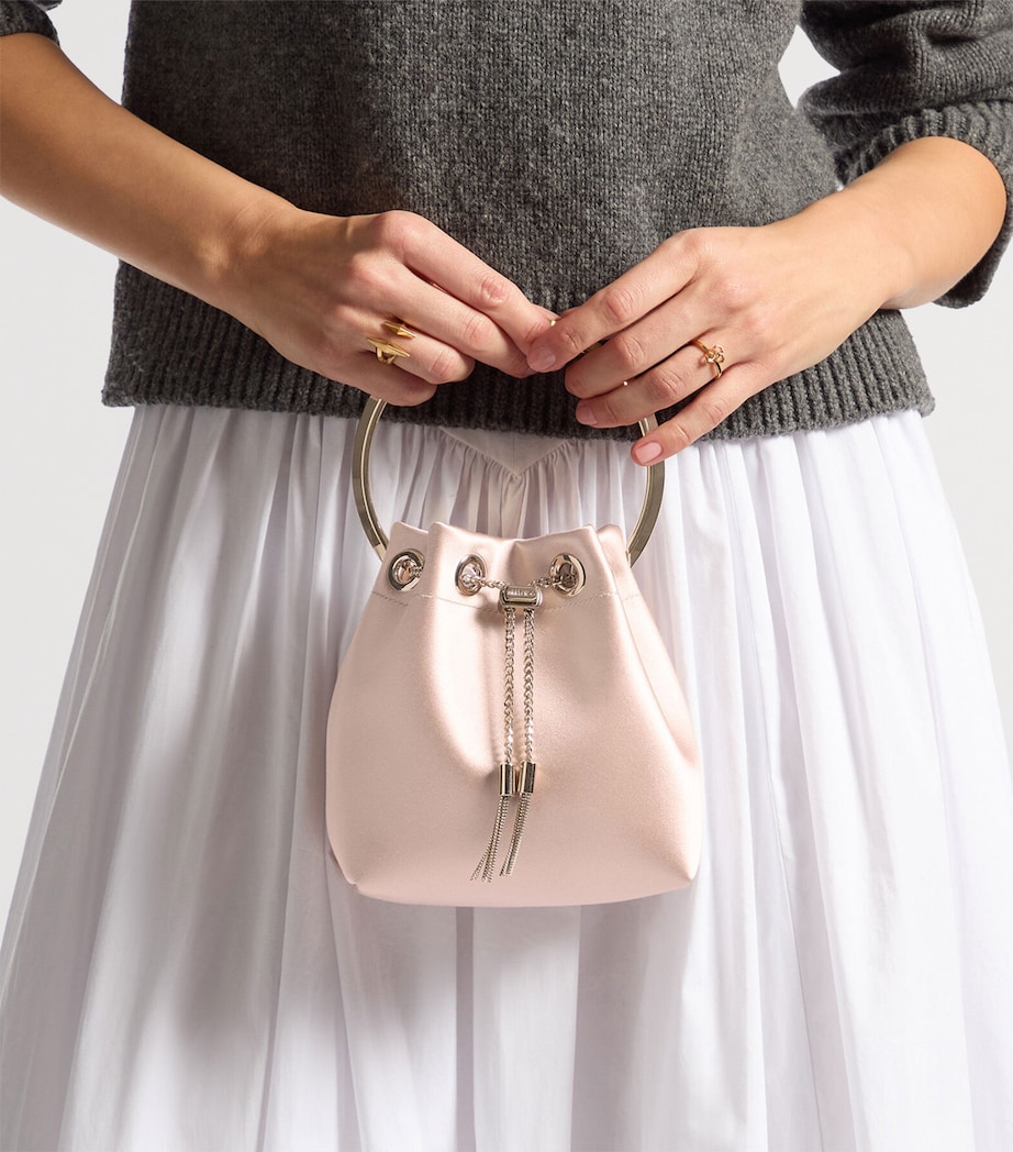 Jimmy Choo Bon Bon Satin Top-Handle Bag Macaron/light Gold Image 2