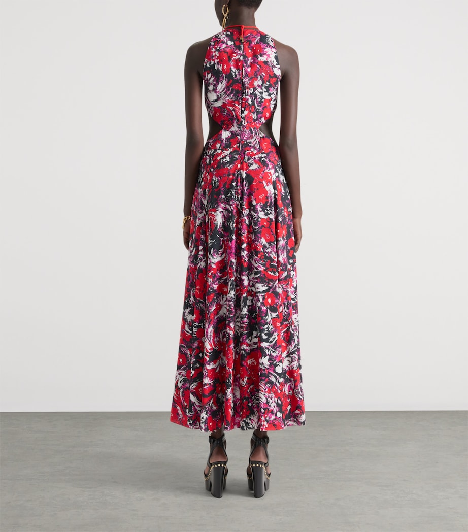 Patterned Cut-Out Maxi Dress FUCHSIA Image 3