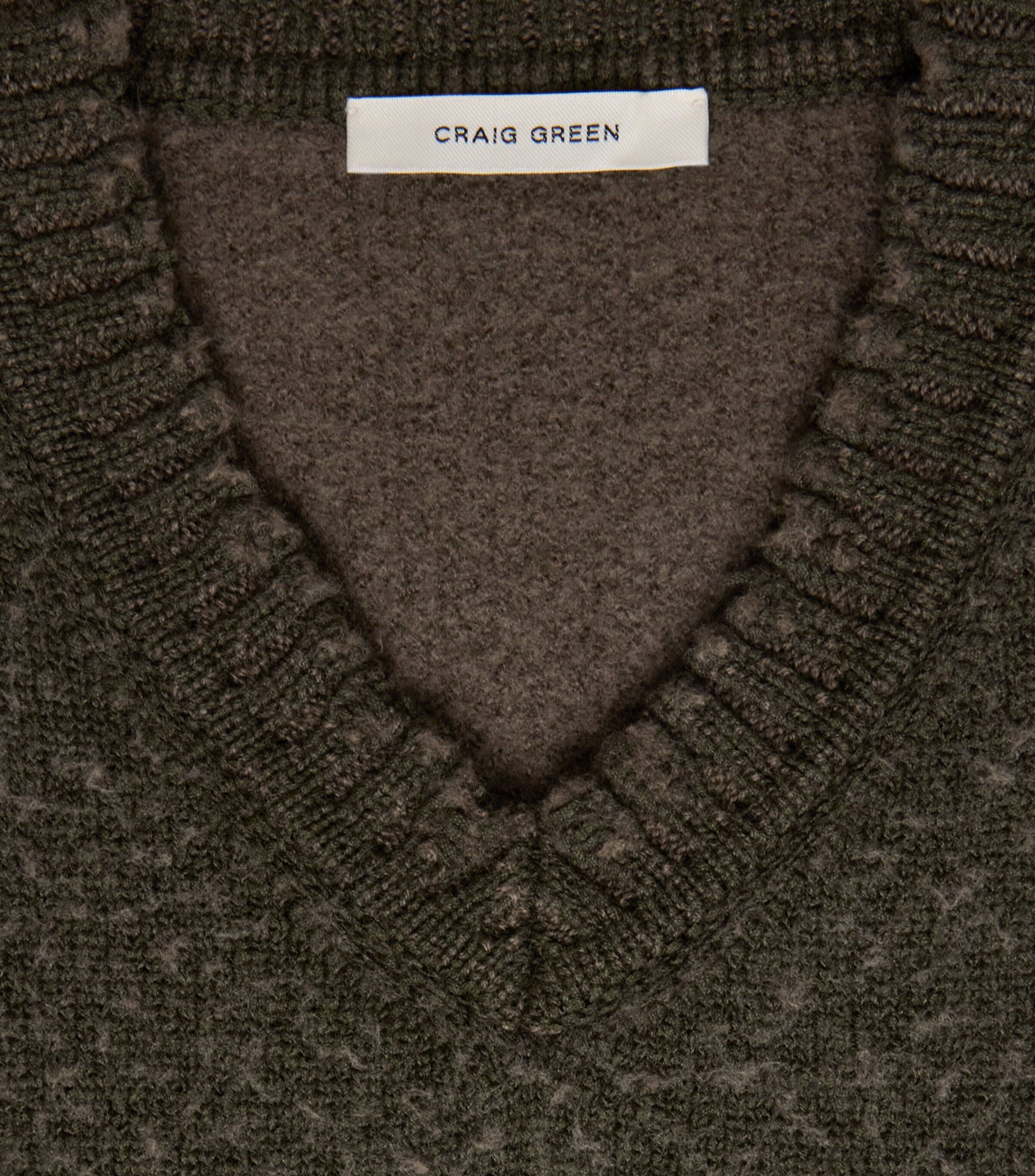 Craig Green Mens Wool-Blend Sweater Vest Green/ Khaki Image 6