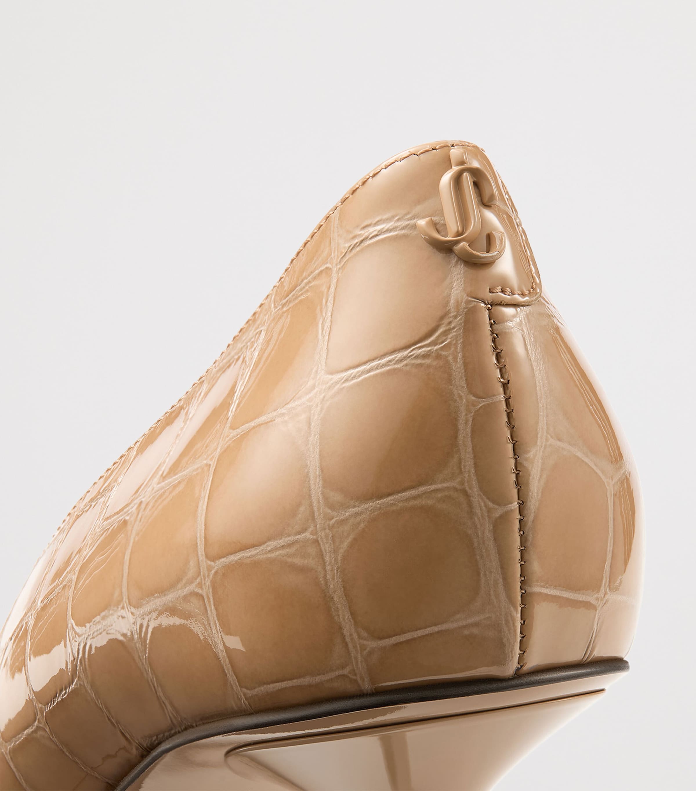 Ixia 80 Croc-Embossed Leather Pumps CHAI Image 5