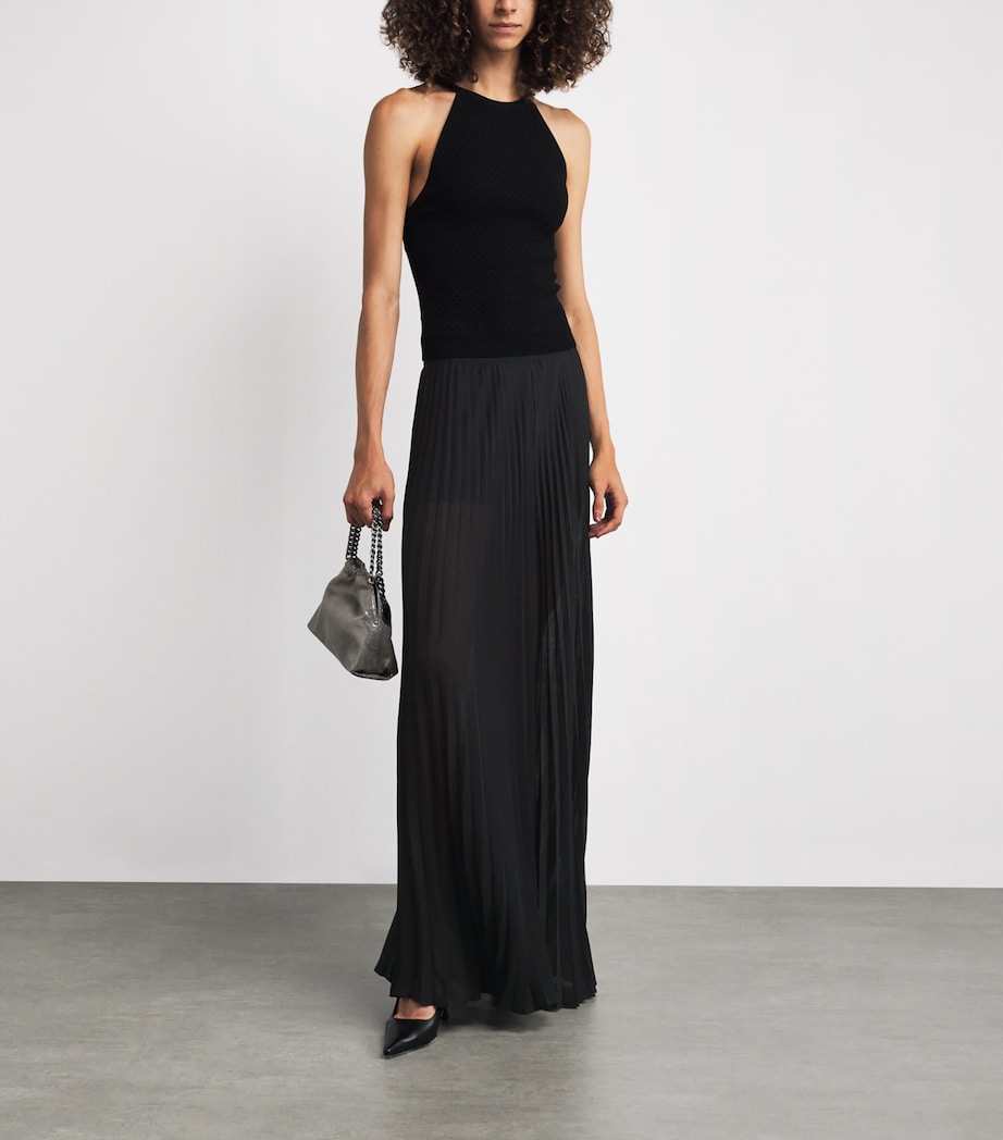 Athena Pleated Wide-Leg Trousers BLACK A001 Image 2