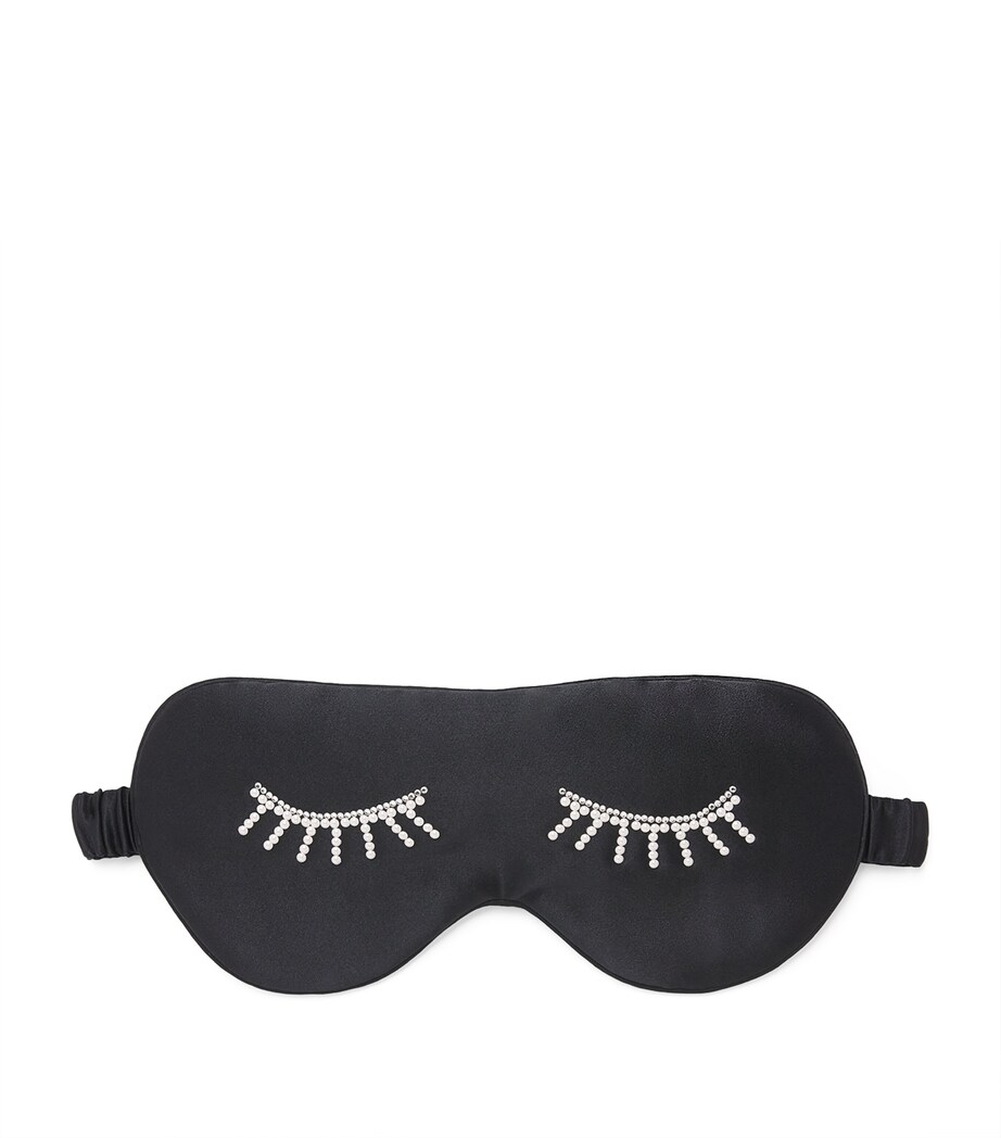 MANITO Womens Mulberry Silk Pearl Lash Eye Mask Classic Black Image 1