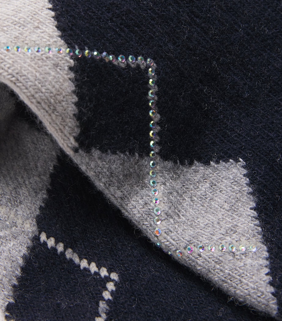 Embellished Argyle Socks NAVY BLUE Image 2