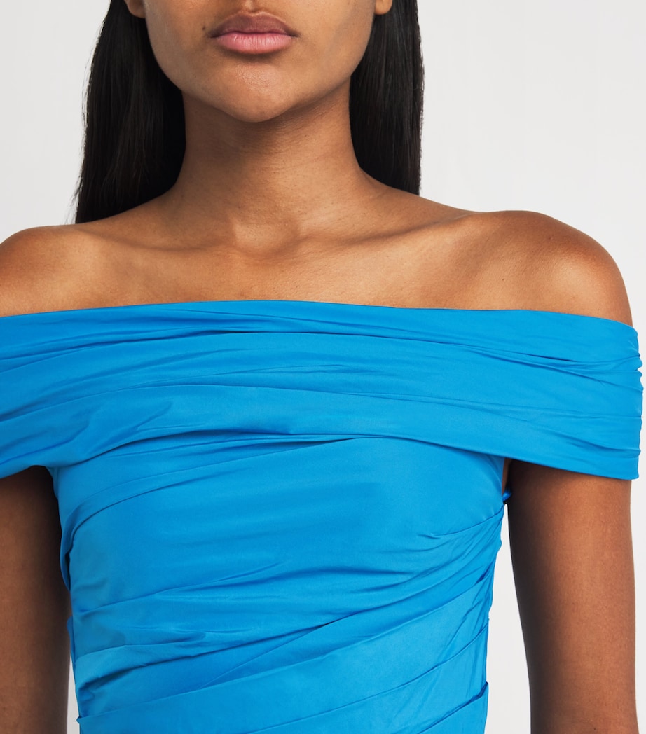 Taffeta Off-The-Shoulder Gown CORNFLOWER Image 4