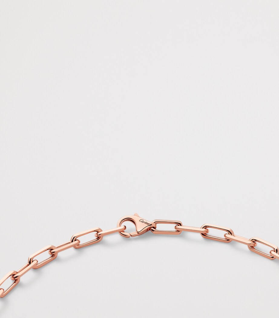 Small Rose Gold Santos de Cartier Long Chain Necklace ROSE GOLD Image 5