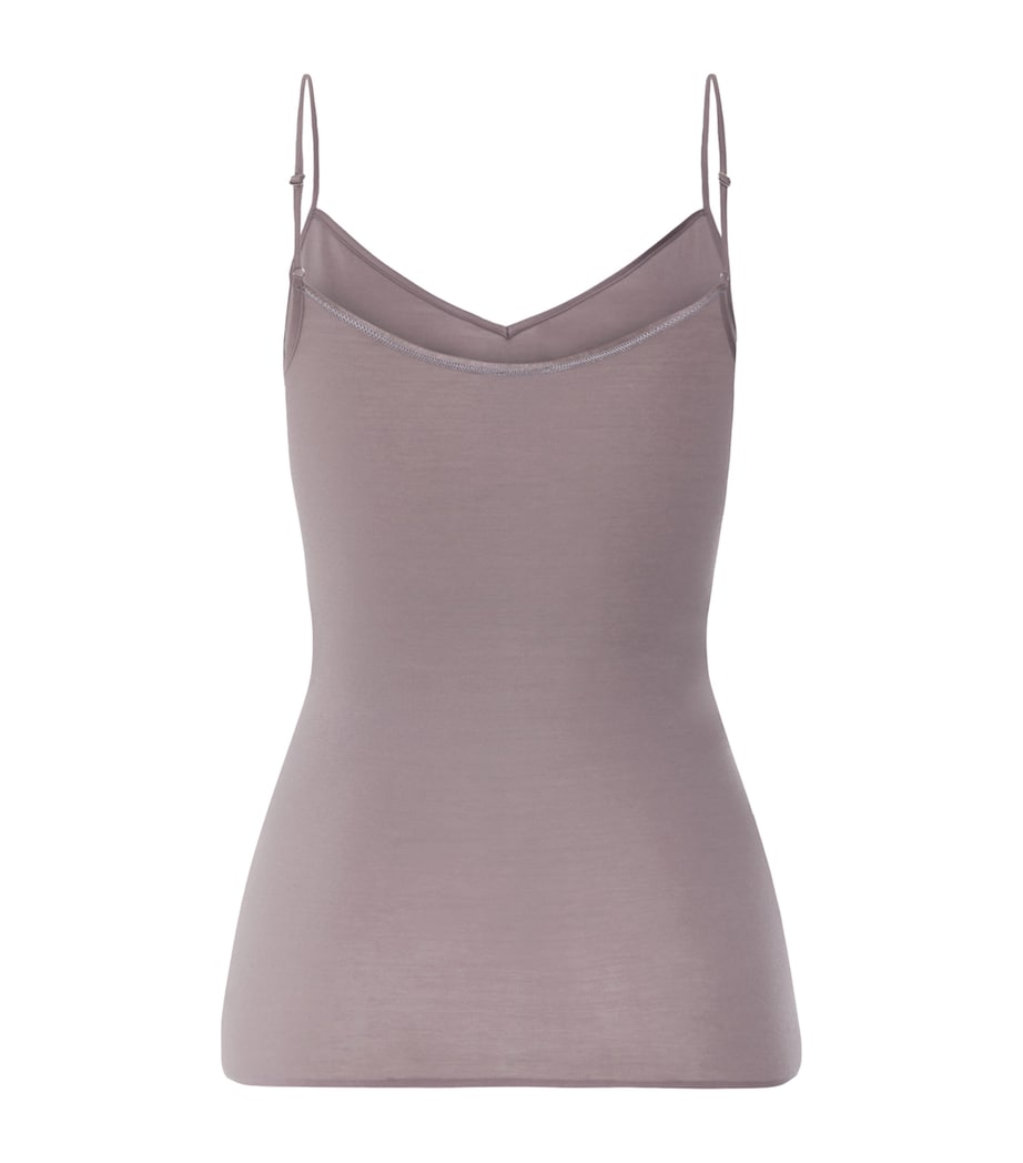 Hanro Womens Cotton Seamless Tank Top Stormy Rose Image 3