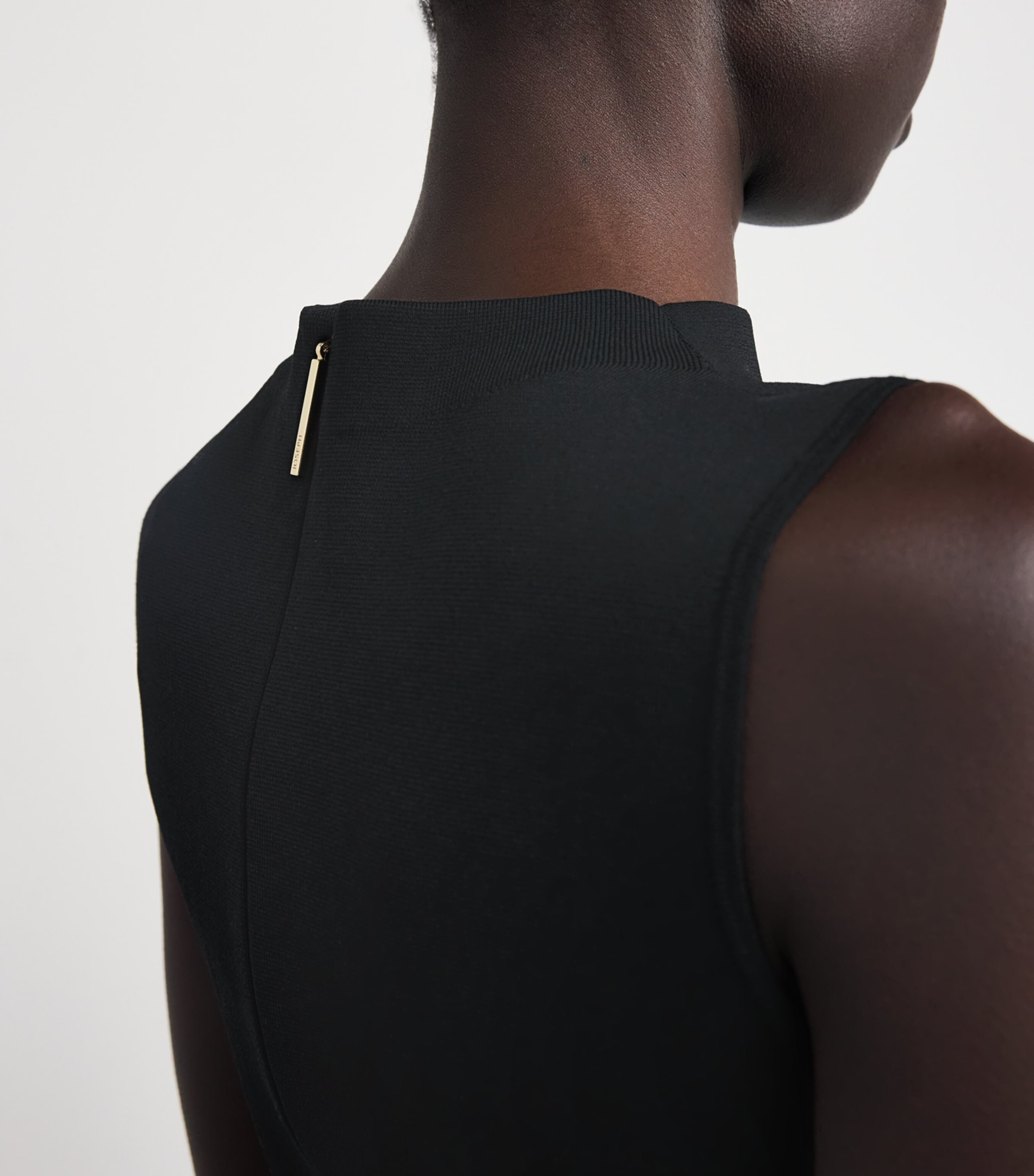 Milano Knit Mille Midi Dress BLACK Image 6