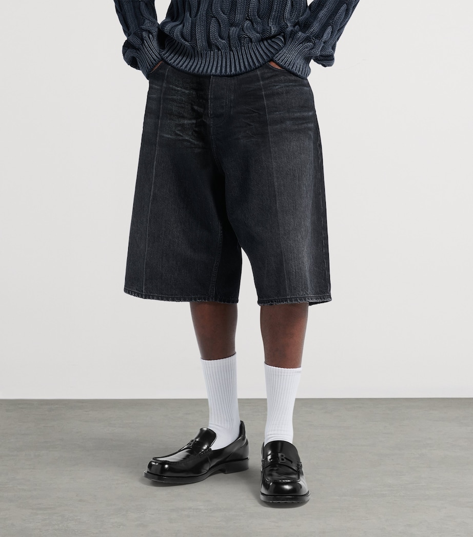 Balenciaga Mens Stay Press Denim Shorts Image 4