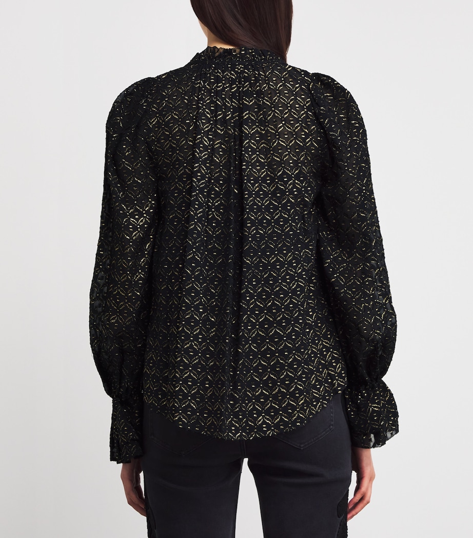 Metallic Maxime Blouse A0348 BLACK/GOLD Image 4