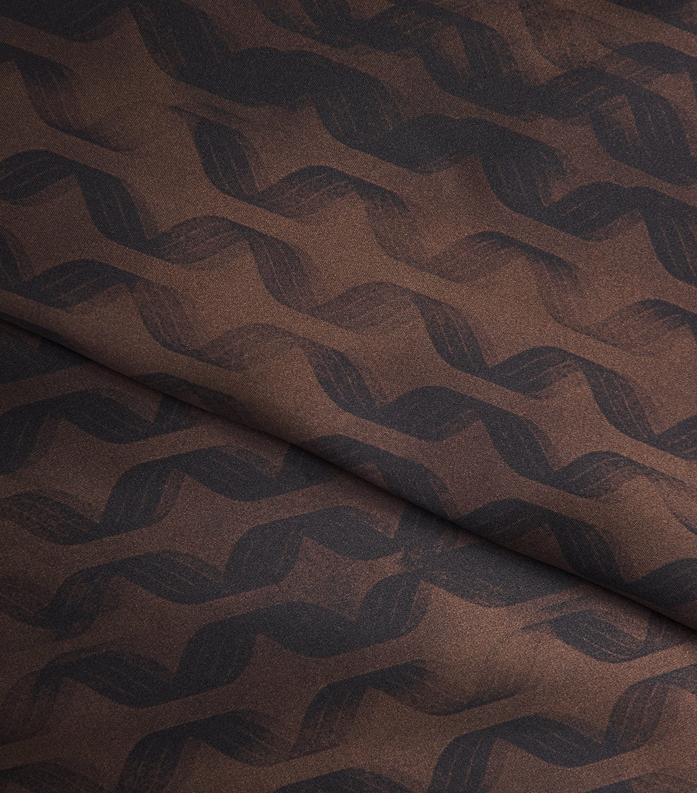 Kiton Womens Silk Geometric Midi Skirt Brown & Black Print Image 6