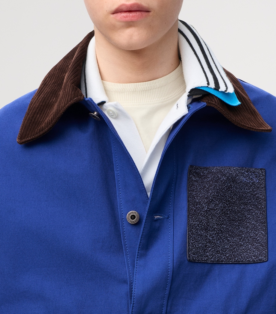 LOEWE Mens Cotton Workwear Jacket Blue Image 5