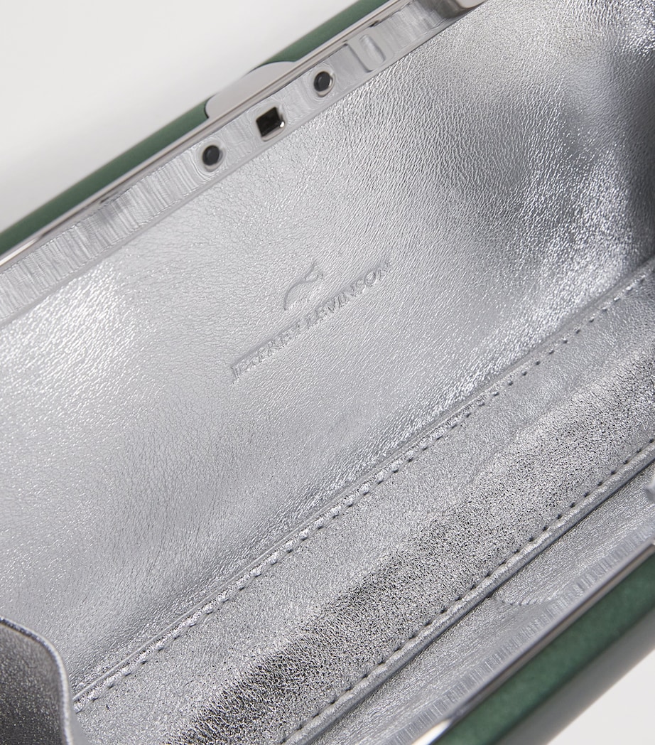 Jeffrey Levinson Mirrored Finley Clutch Bag Green Image 5
