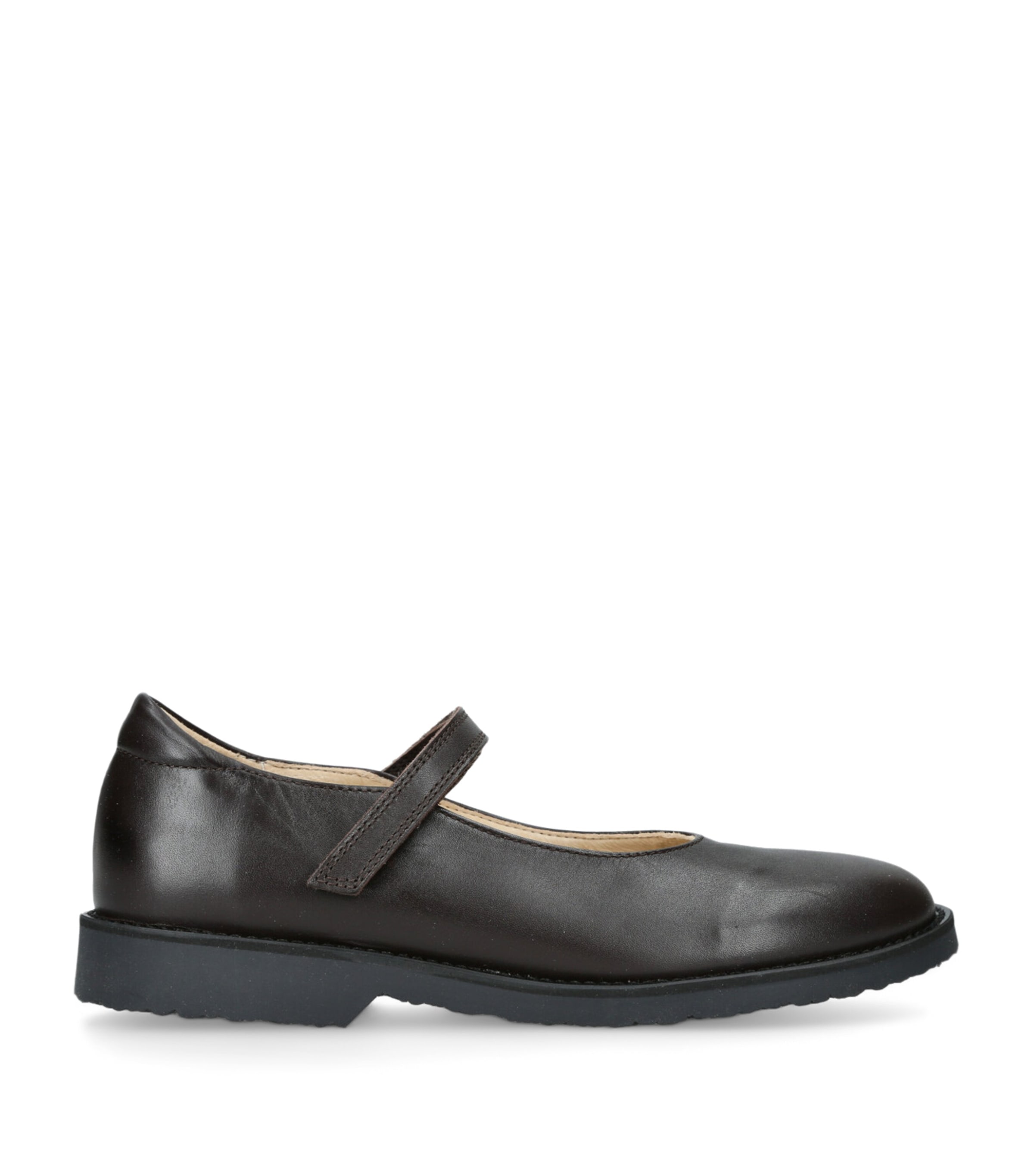 papouelli Leather Emilia Mary Janes Dark Brown Image 1