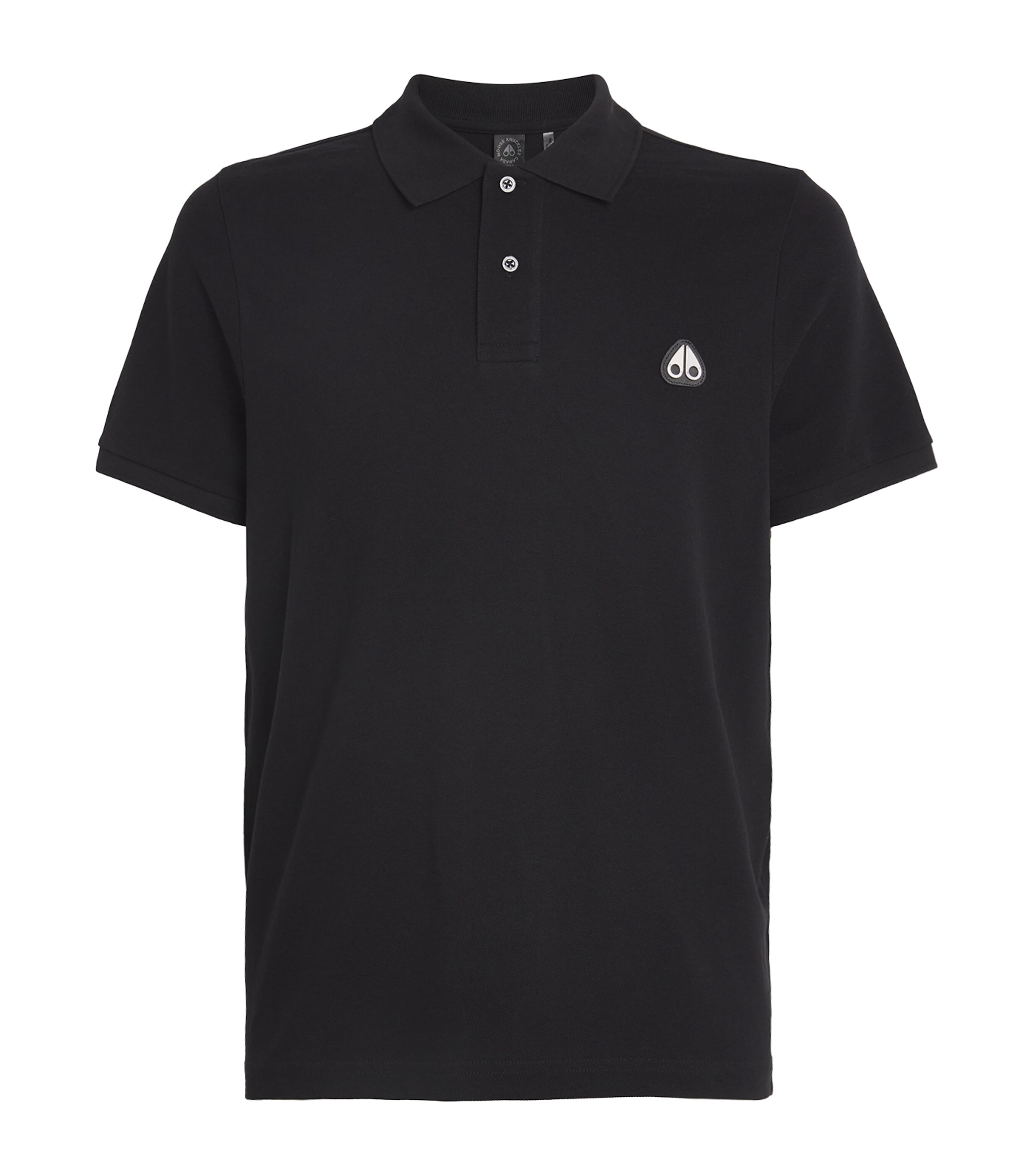 Shop Moose Knuckles Logo Polo Shirt In Black