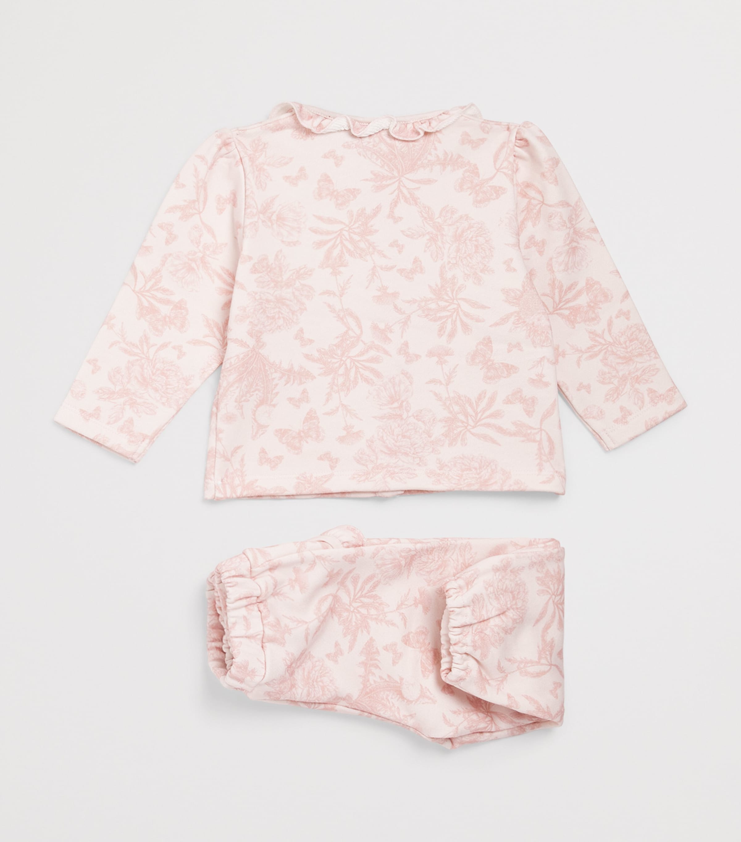 Cotton Toile de Jouy Top and Trousers Set (3 Months-4 Years) 31ROSE PÂLE Image 2