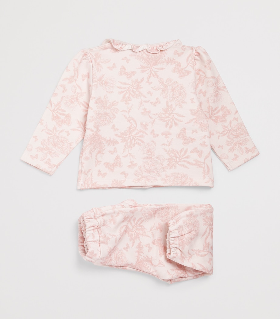 Cotton Toile de Jouy Top and Trousers Set (3 Months-4 Years) 31ROSE PÂLE Image 2