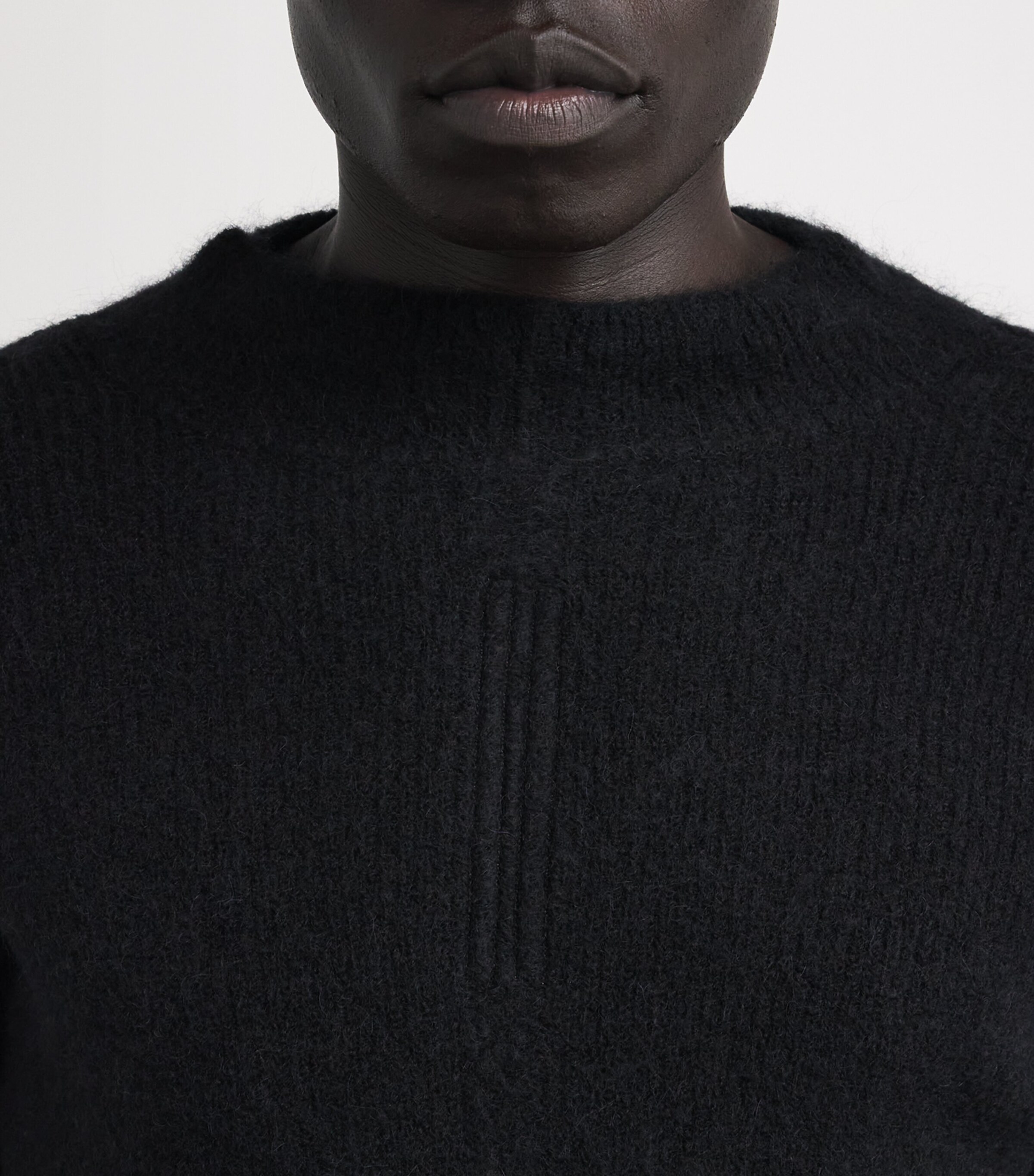 Rick Owens Mens Alpaca-Blend Headon Sweater Black Image 6