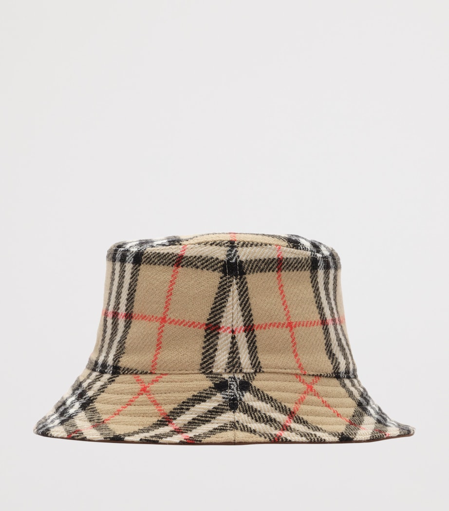 Burberry Wool Reversible Check Bucket Hat Archive Beige Ip Chk Image 2