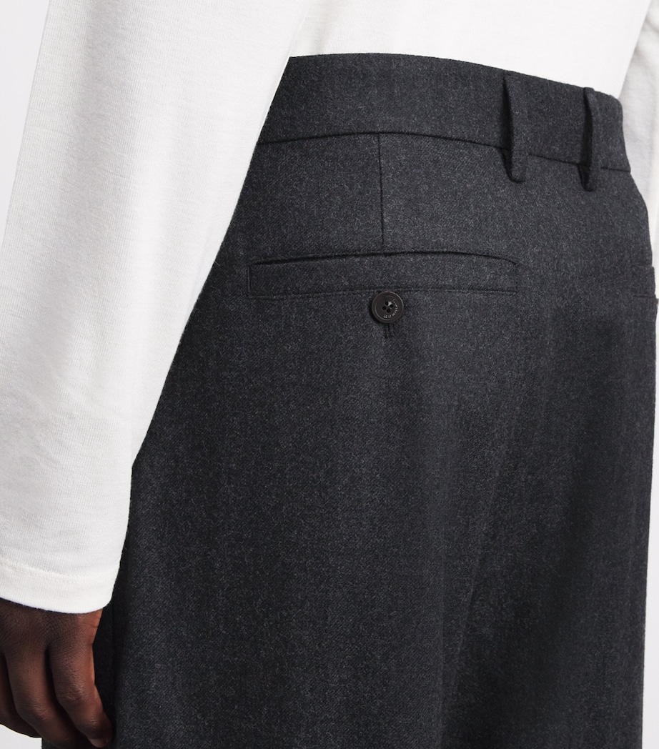 Le 17 Septembre Mens Wool Double-Pleated Trousers Charcoal Image 3