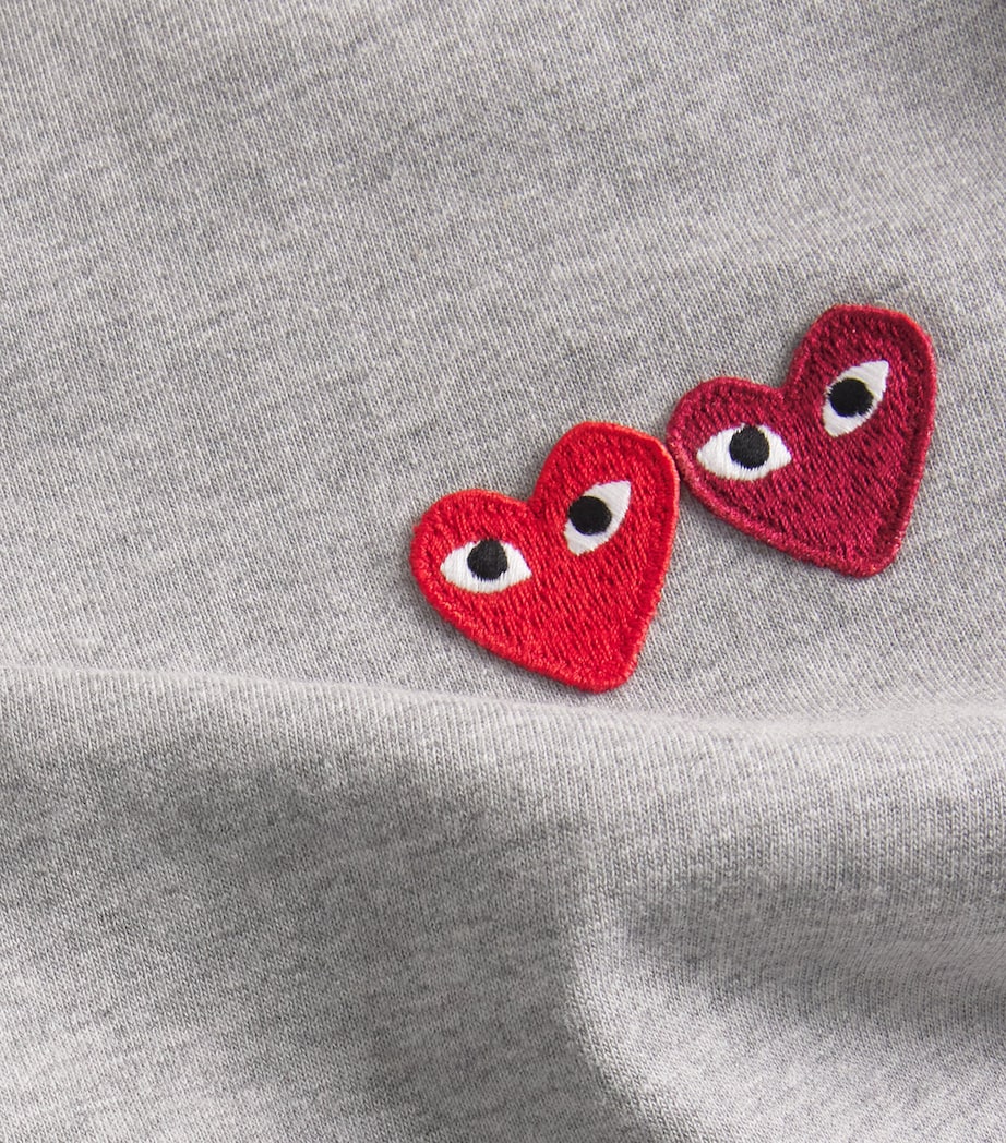 Embroidered Double-Heart T-Shirt 3 - GREY Image 5