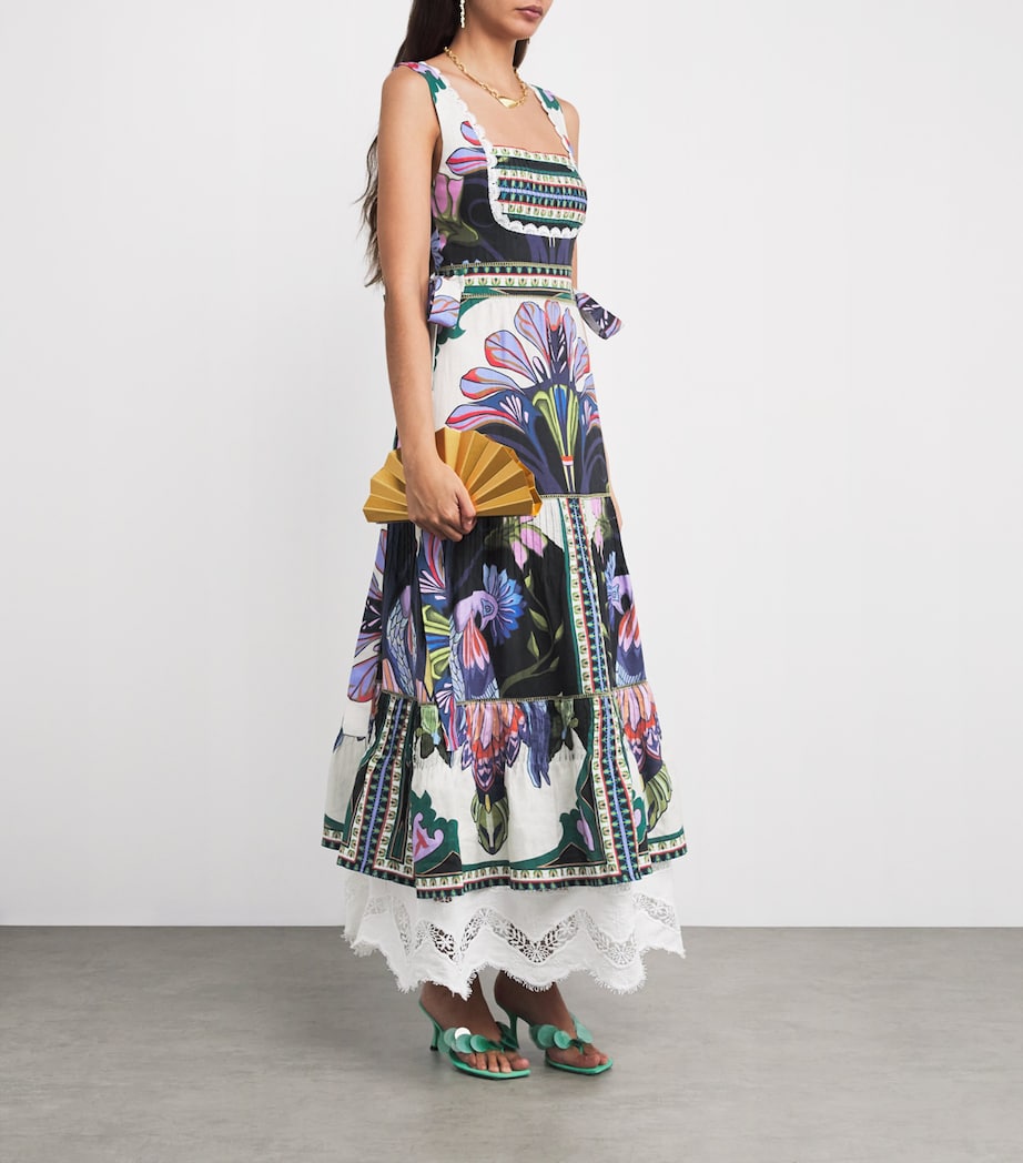 Linen Printed Sena Midi Dress BLACK MULTICOLOR Image 2