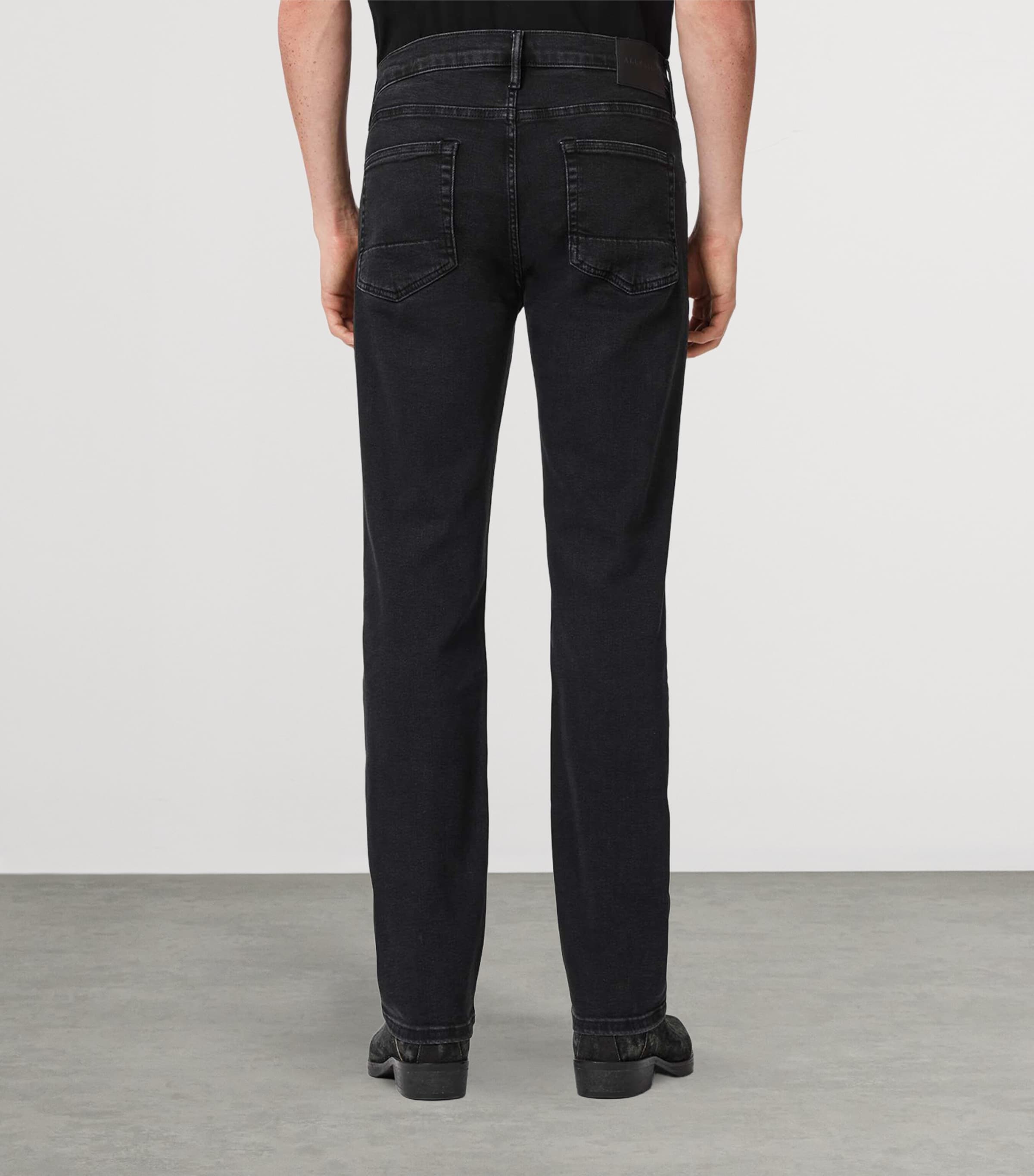 AllSaints Mens Sid Ultra Slim Jeans Washed Black Image 4