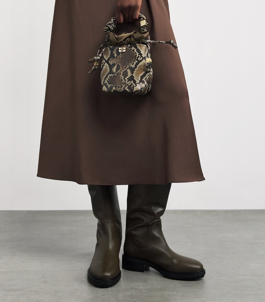 Mini Snakeskin Bou Bucket Bag 135 EGRET Image 2