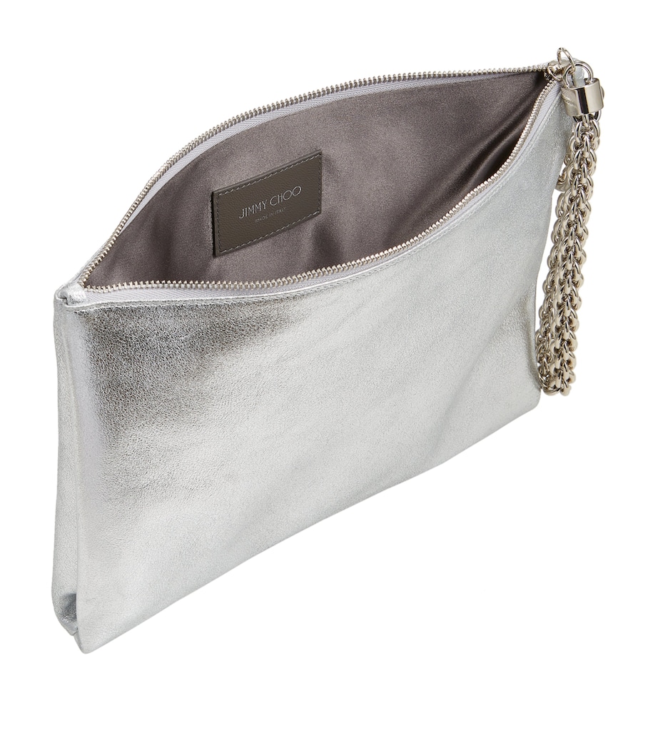 Jimmy Choo Leather Callie Clutch Bag Silver Image 4