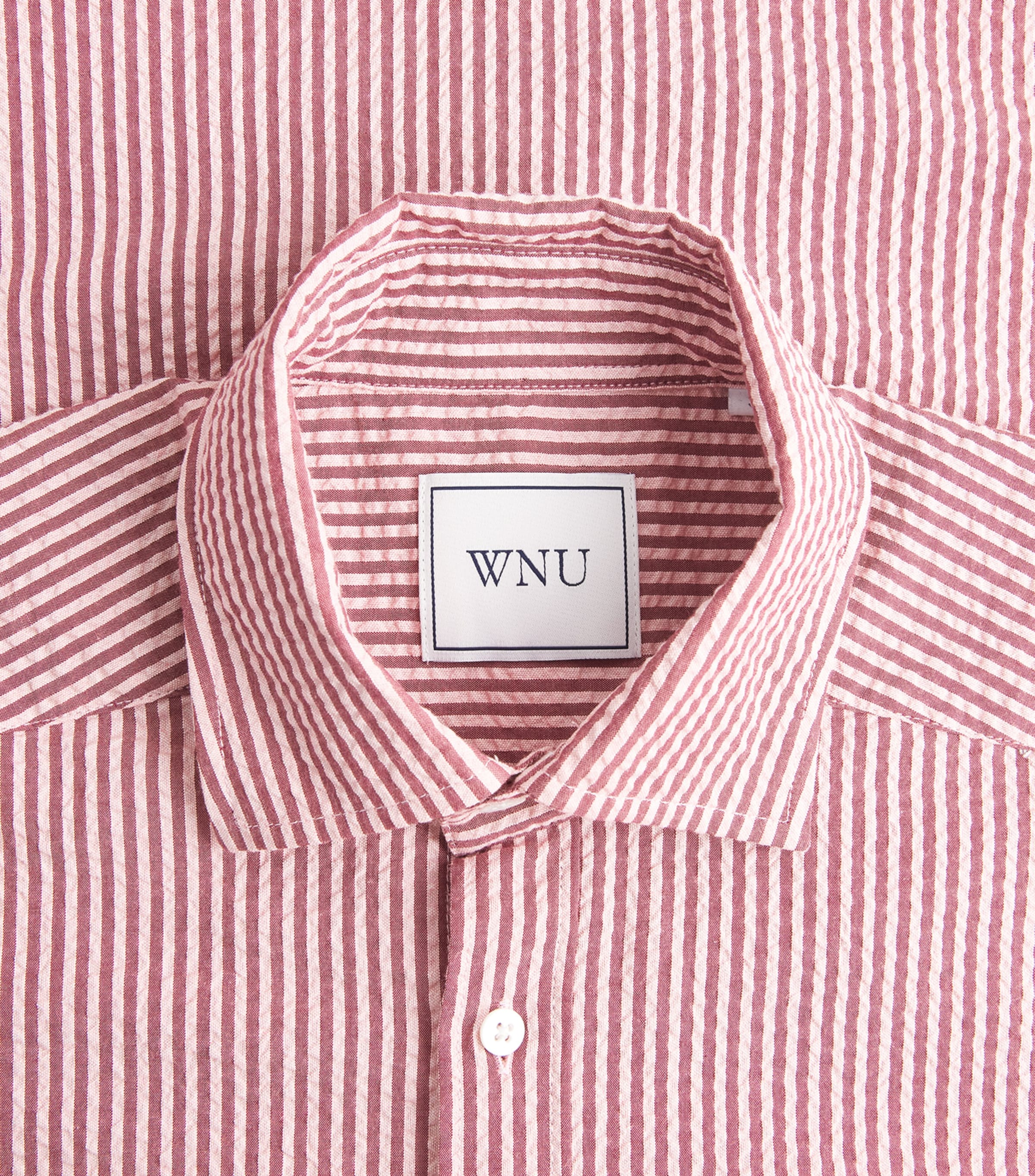 With Nothing Underneath Womens Seersucker Striped The Weekend Shirt Pink Berry Stripe Image 6