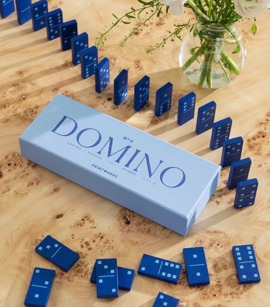 Classic Dominoes Set BLUE Image 3