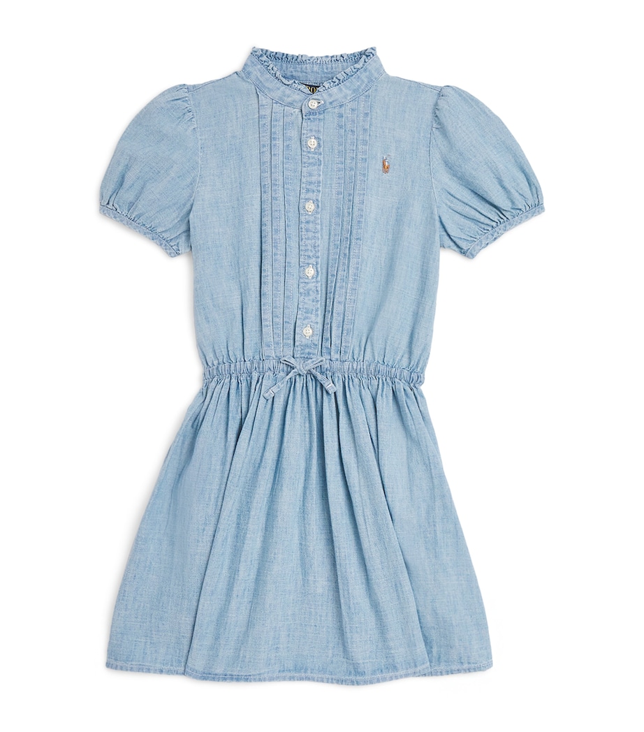 Cotton Button-Up Dress (2-6 Years) NEW MEDIUM WASH Image 1
