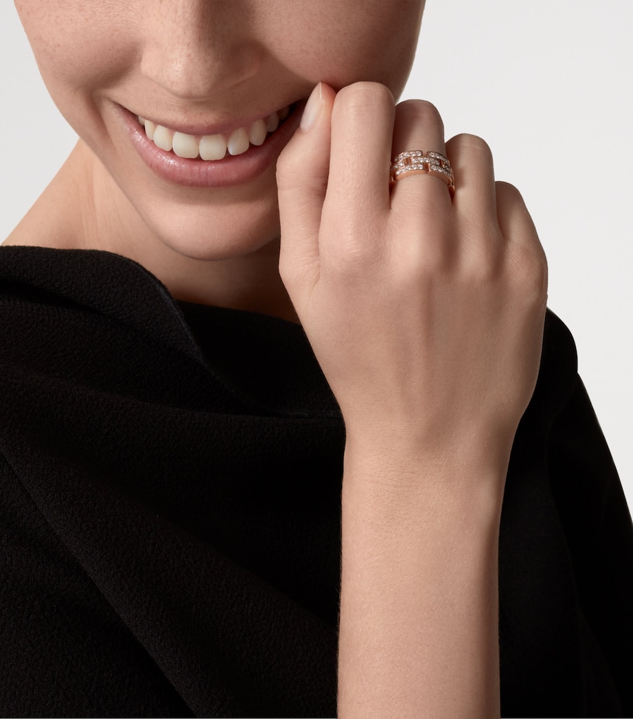 Cartier Yellow Gold and Diamond Maillon Panthère Ring Rose Gold Image 3
