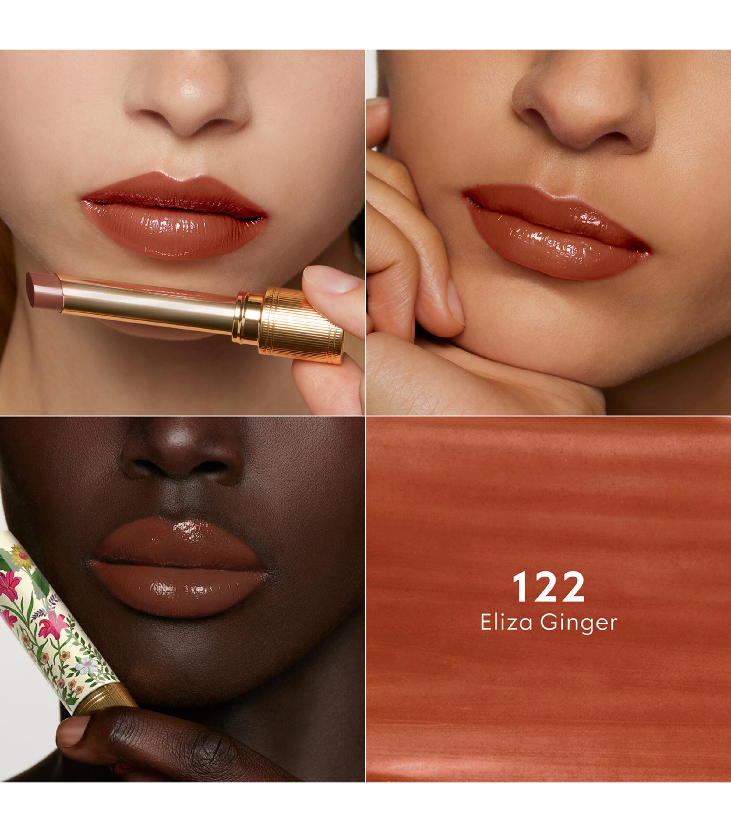 Gucci Flora Rouge De Beauté Brilliant Lipstick Eliza Ginger Image 2