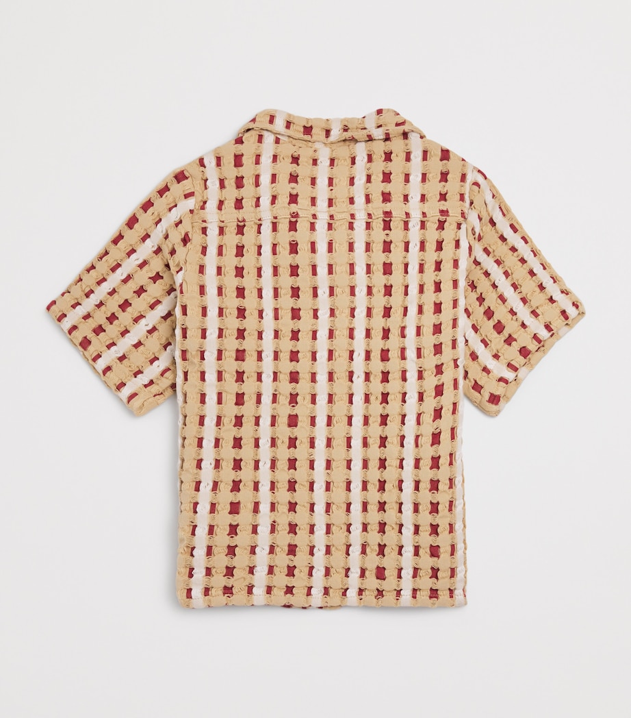 OAS Cotton Waffle Weave Lano Nicaro Shirt (4-12 Years) Red Image 2