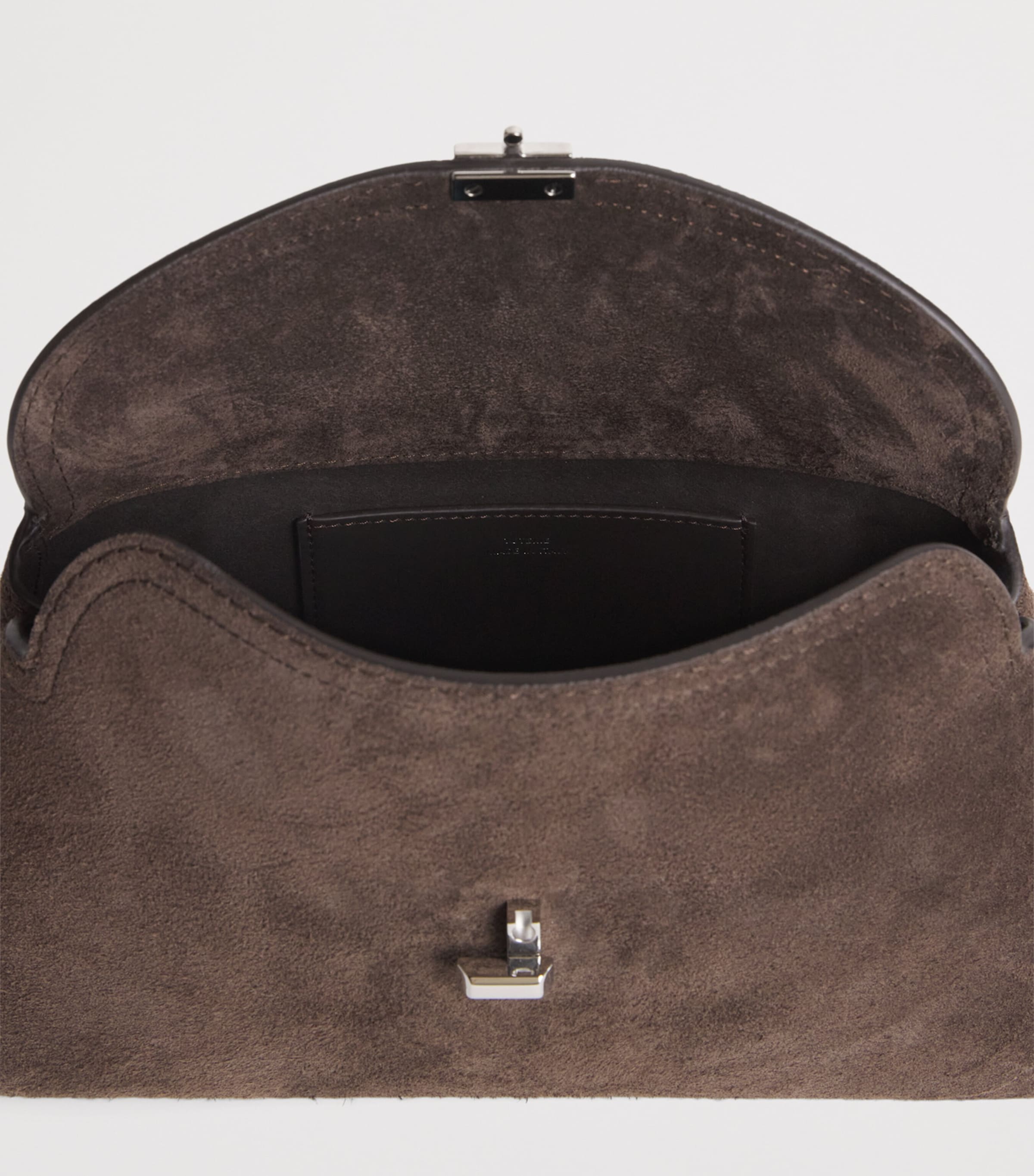 Toteme Suede T-Lock Clutch Bag Brown Image 5