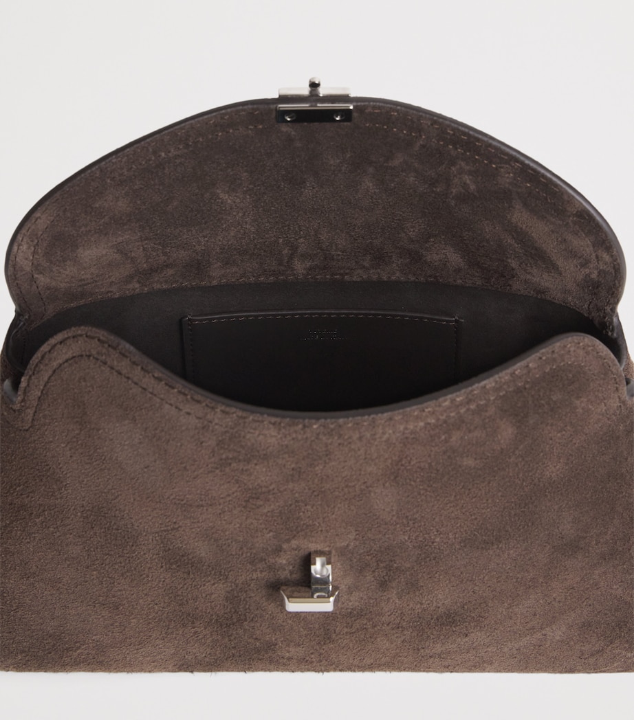 Toteme Suede T-Lock Clutch Bag Brown Image 5