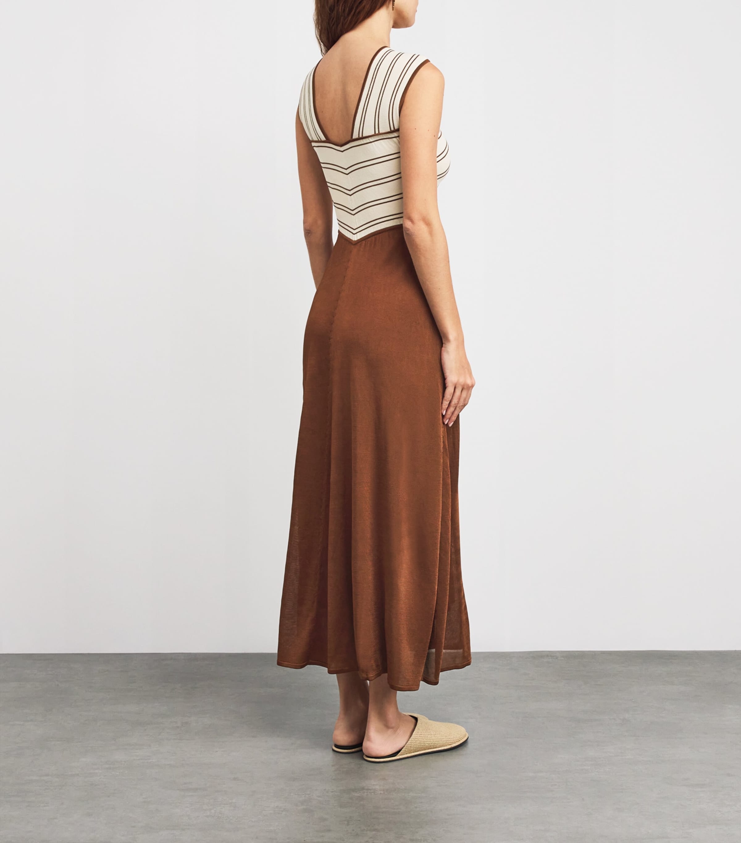Halterneck Hypnotic Midi Dress CREAM/TAN Image 3