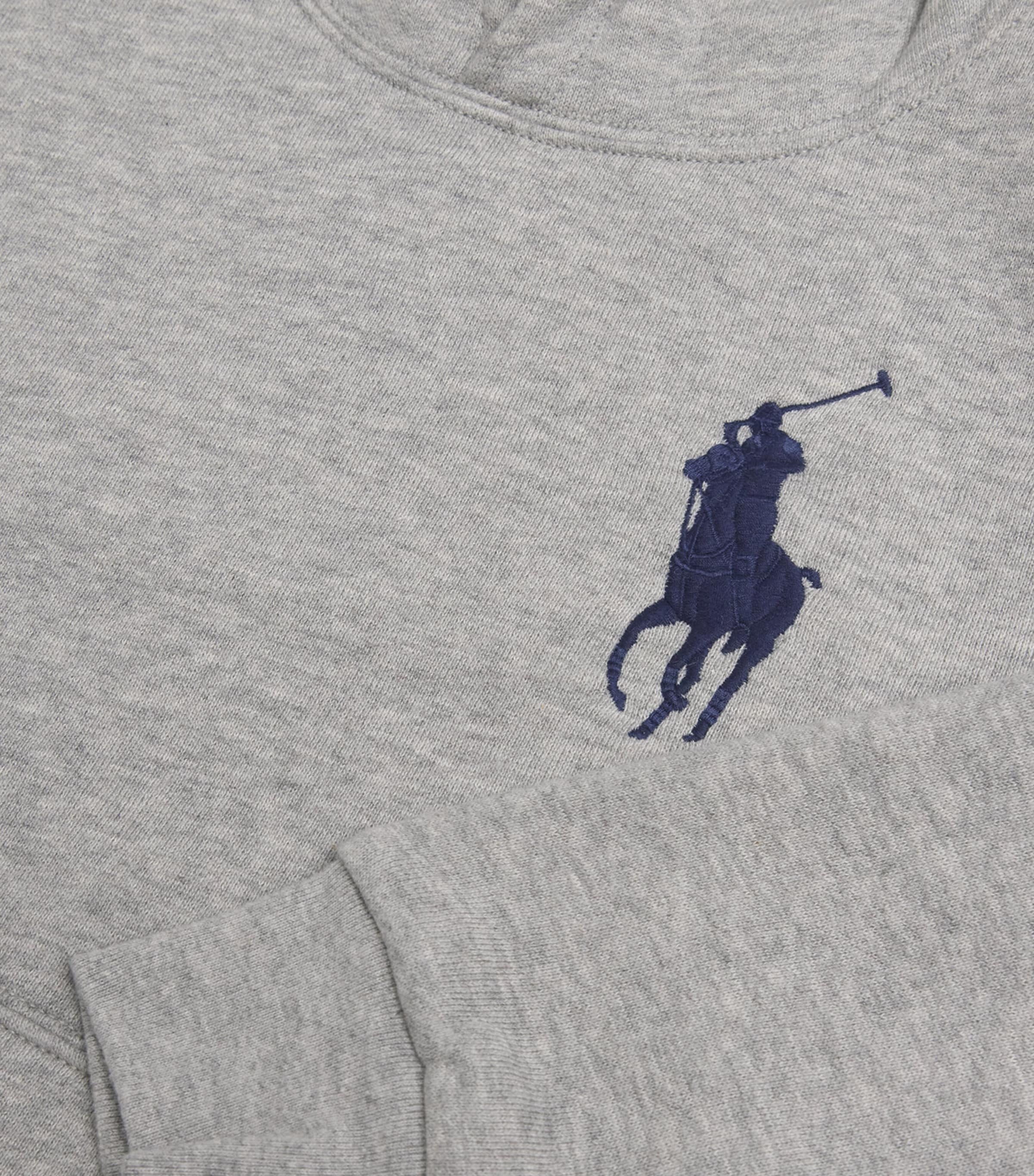 Ralph Lauren Kids Cotton-Blend Polo Pony Hoodie (5-7 Years) Heather Image 3
