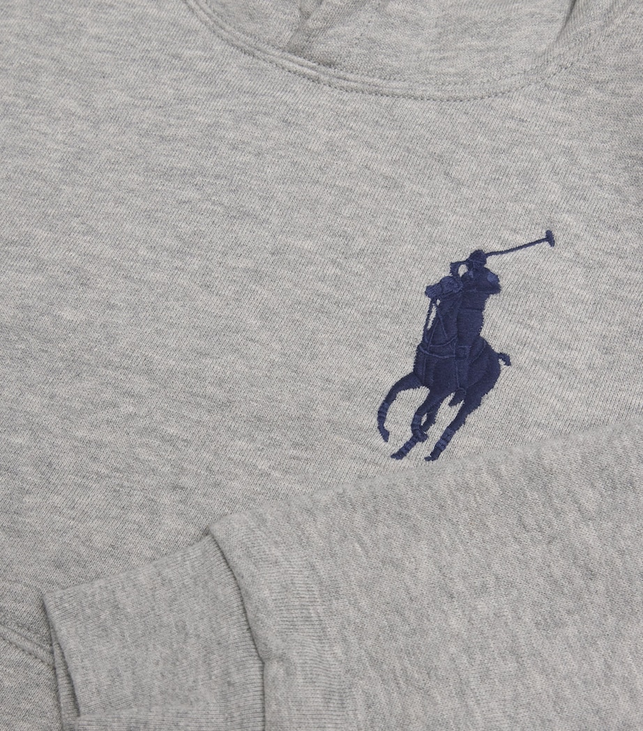 Cotton-Blend Polo Pony Hoodie (5-7 Years) HEATHER Image 3