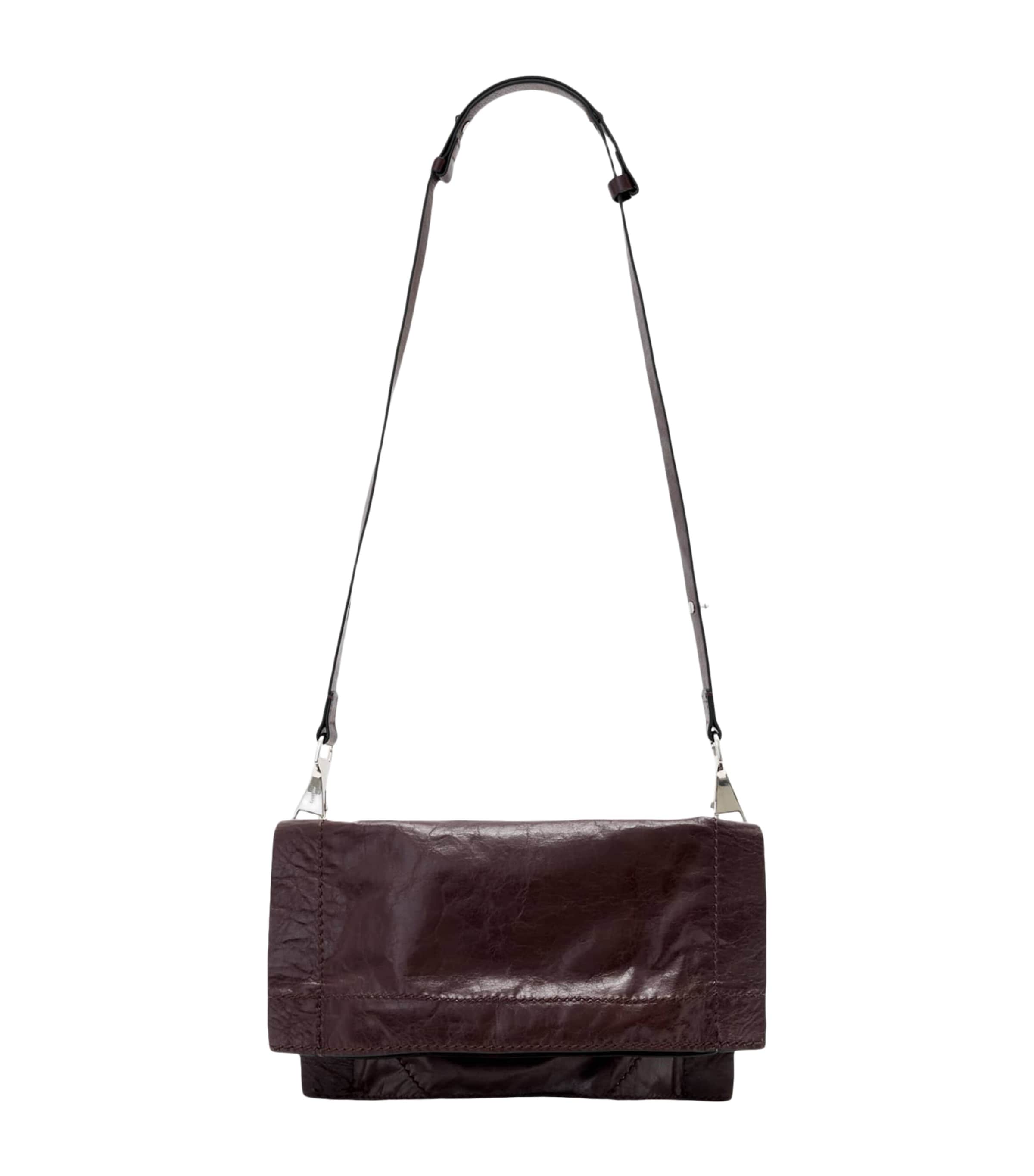 AllSaints Small Leather Lutece Cross-Body Bag Burgundy Red Image 1