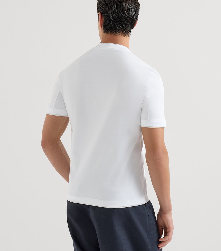 Brunello Cucinelli Mens Cotton Jersey Faux-Layered T-Shirt Image 5