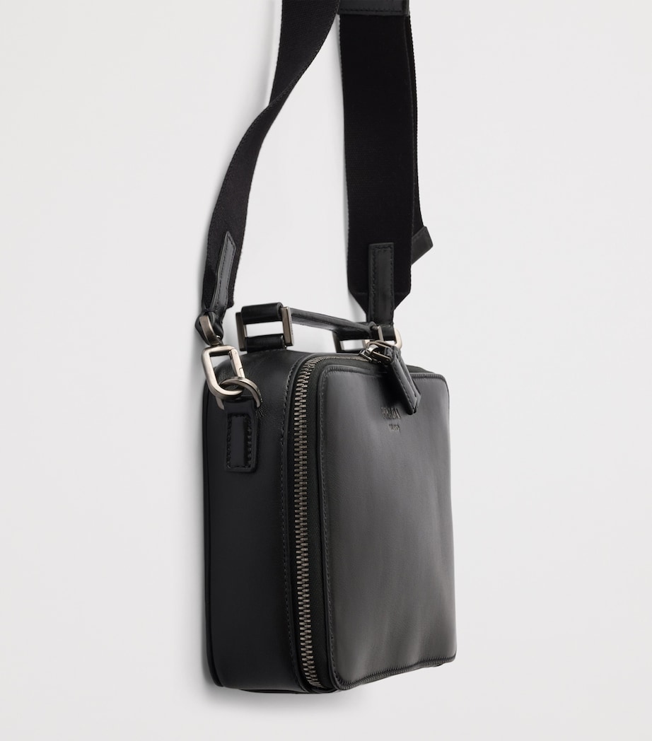 Prada Leather Brique Cross-Body Bag Black Image 7